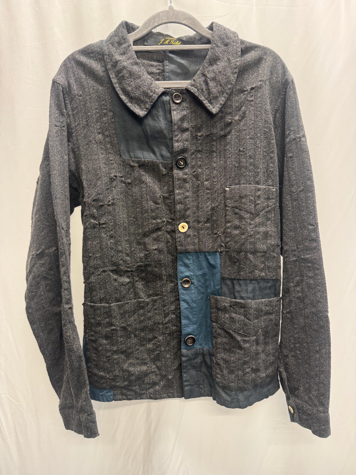 jm archivio ribot patchwork wool buttoned jacket