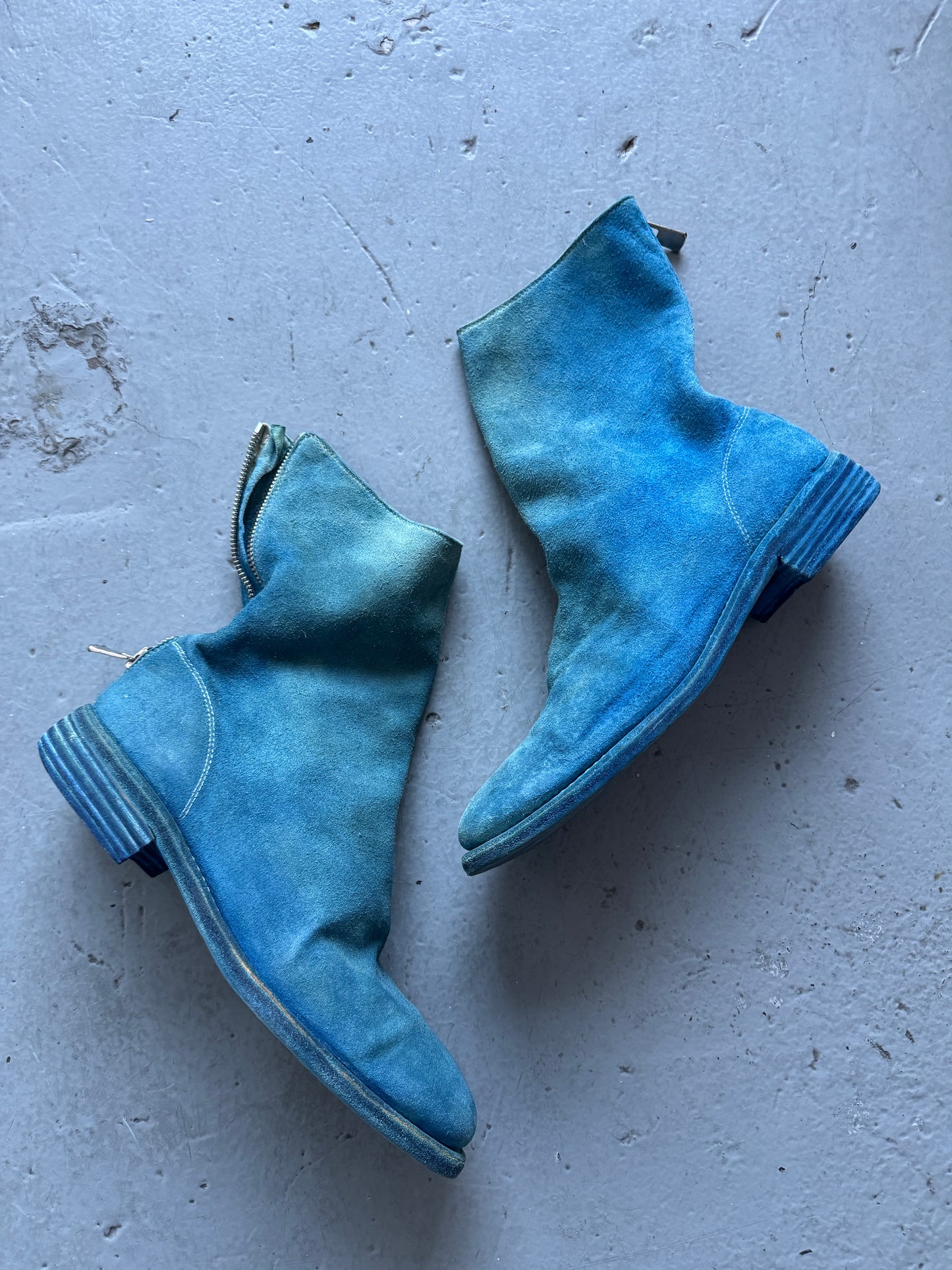 guidi blue reverse leather backzip boots