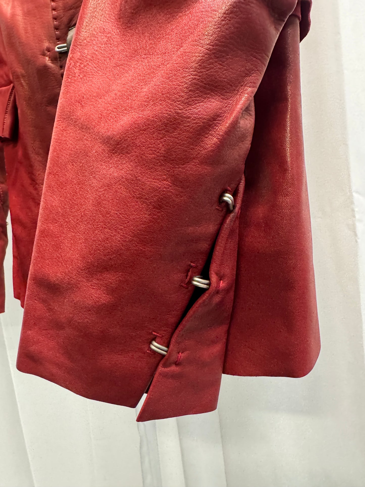 YOHAN SERFATY — In-Carnation AW09 Red Calfskin Clasped Blazer