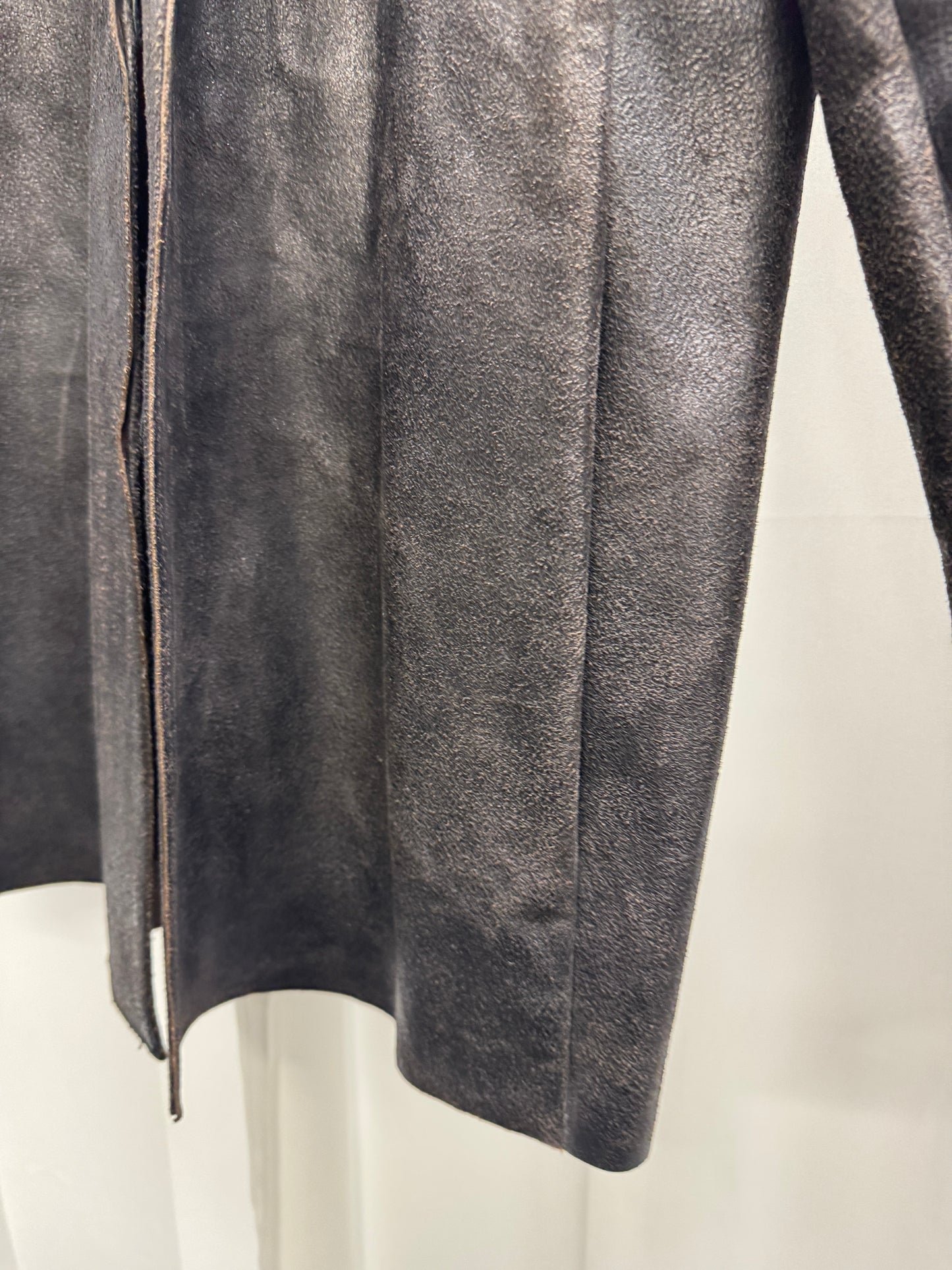 carpe diem maurizio altieri aw04 thick reverse leather collared button jacket