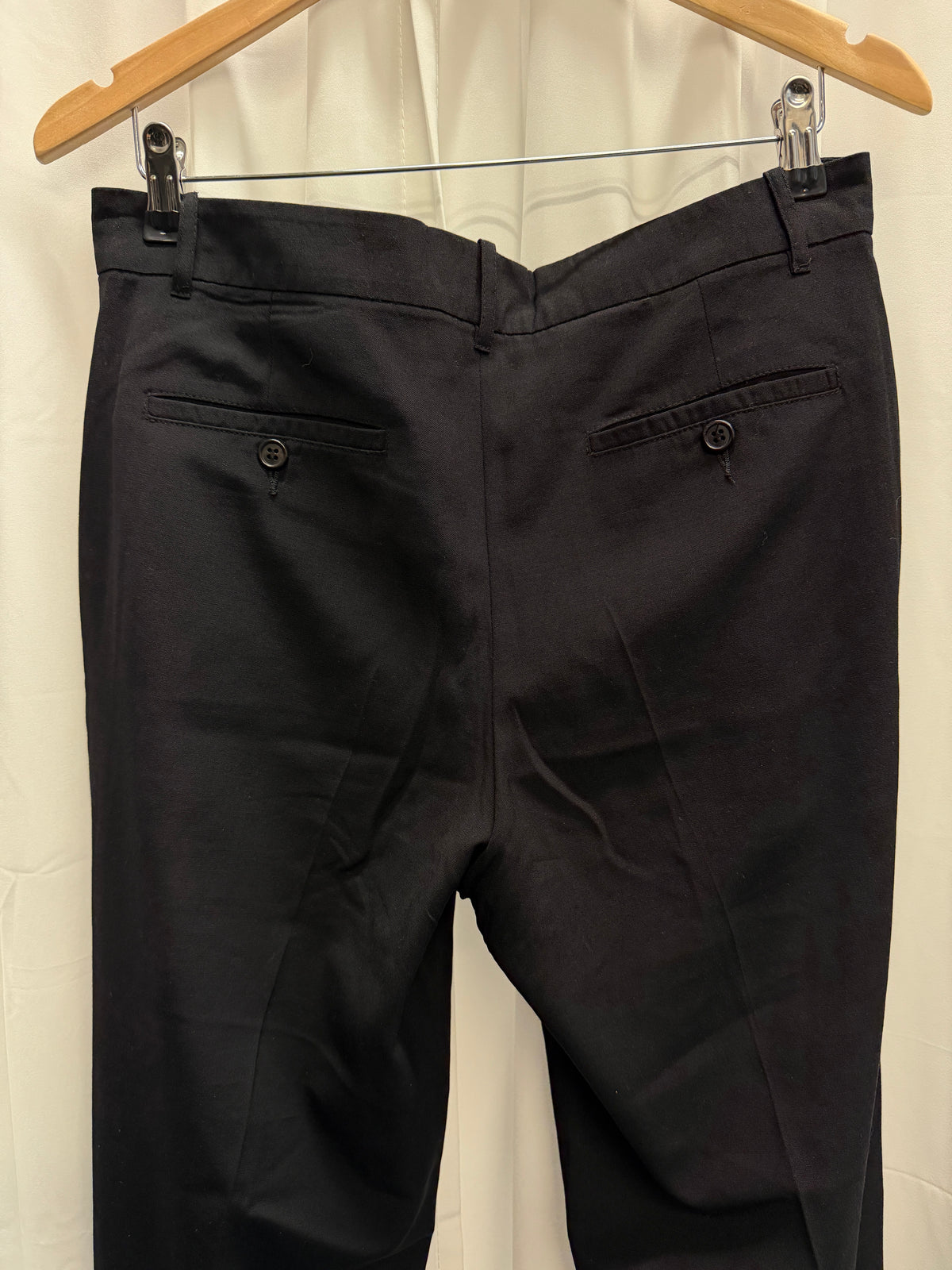 Ann Demeulemeester Black Virgin Wool Tailored Wide Trousers (S)