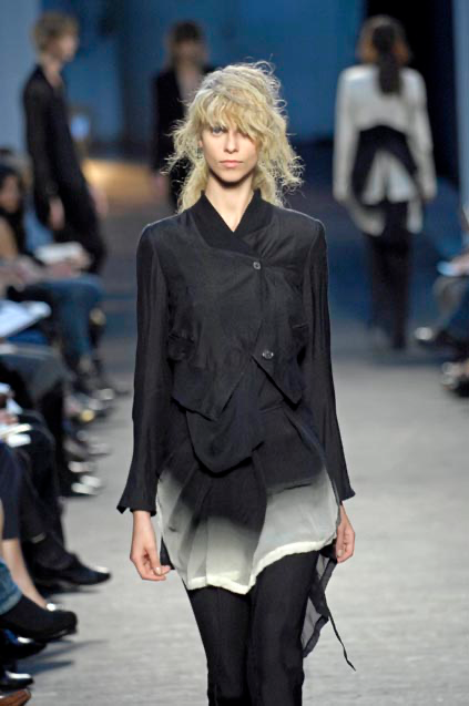 ann demeulemeester ss07 runway 100% silk gradient dress