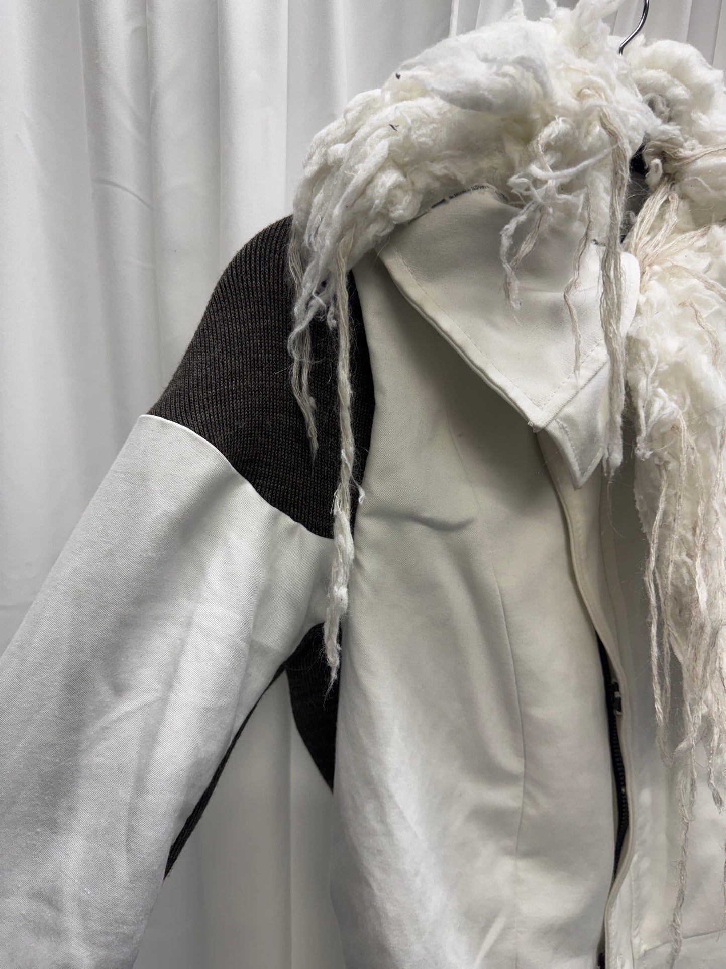 Luca Stucci Contrast Rib Shearling Collar Jacket