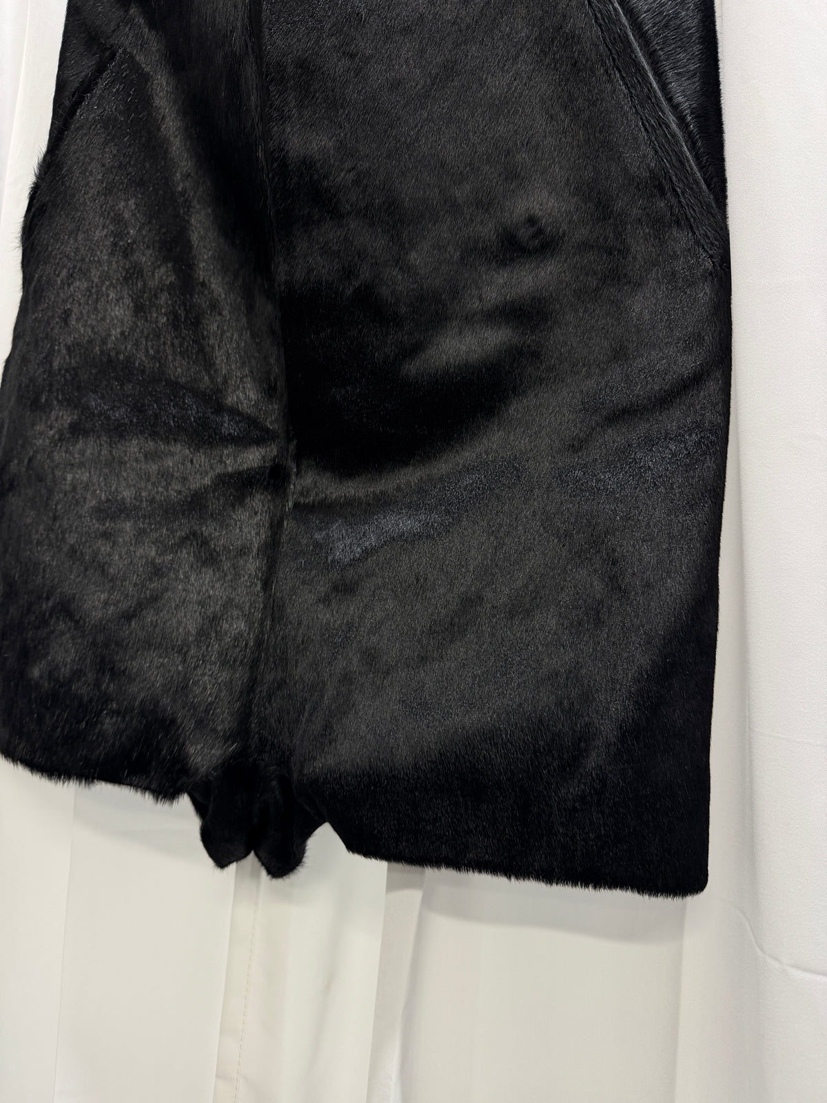Boris Bidjan Saberi Pony Hair Drop-Crotch Structured Shorts (48)
