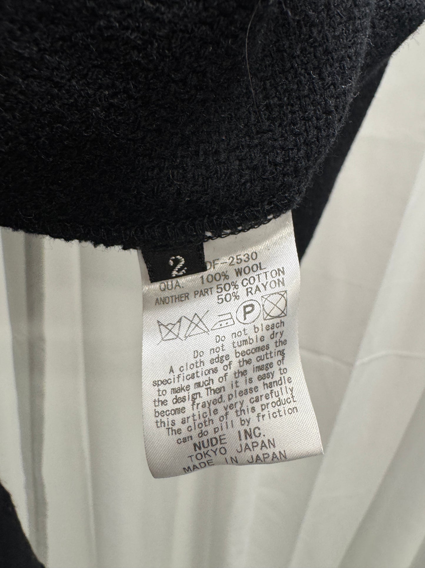 Nude Masahiko Maruyama High Neck Short Sleeve Wool Bomber