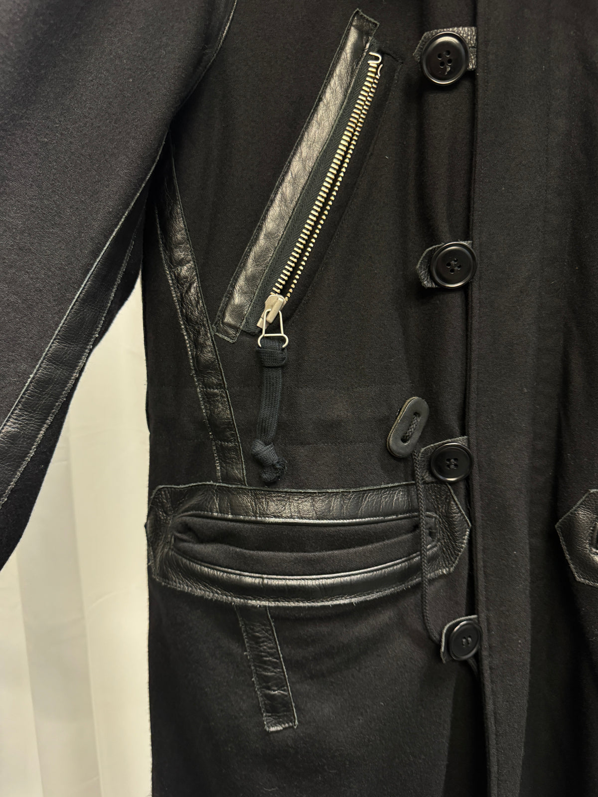John Undercover × Pendleton AW15 - Raccoon Fur Hooded Leather Trim Wool Parka