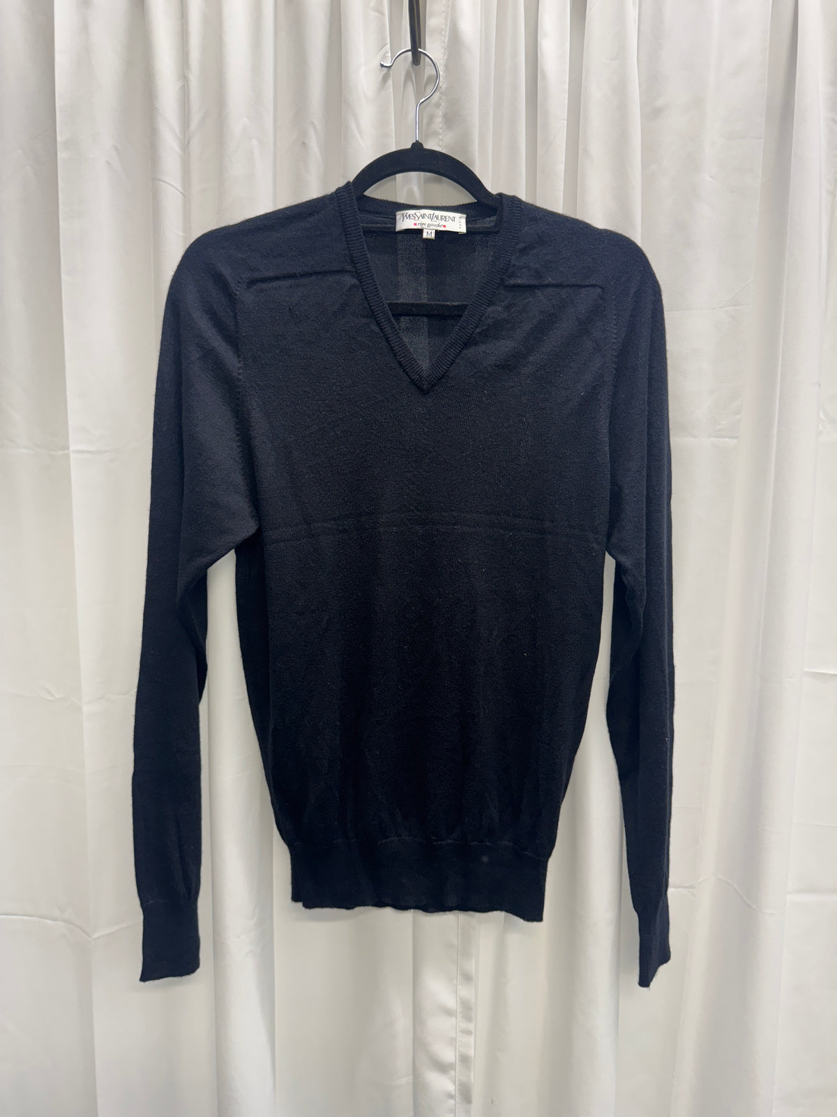 YSL Rive Gauche - 00 Hedi Slimane Silk/Cashmere Square Chest Sweater