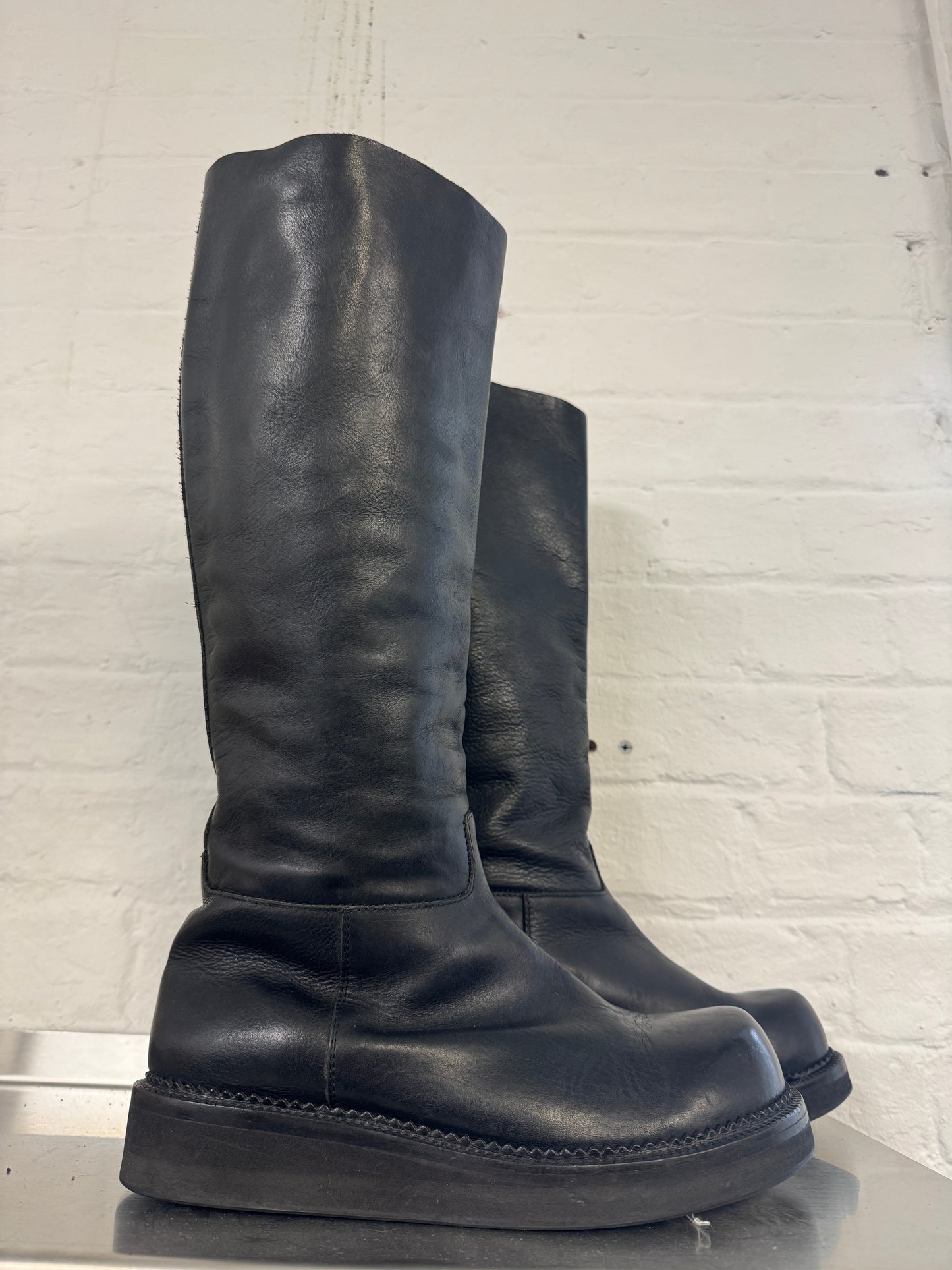 Damir Doma AW11 Double Layer Leather Womens Equestrian Slouch Boots