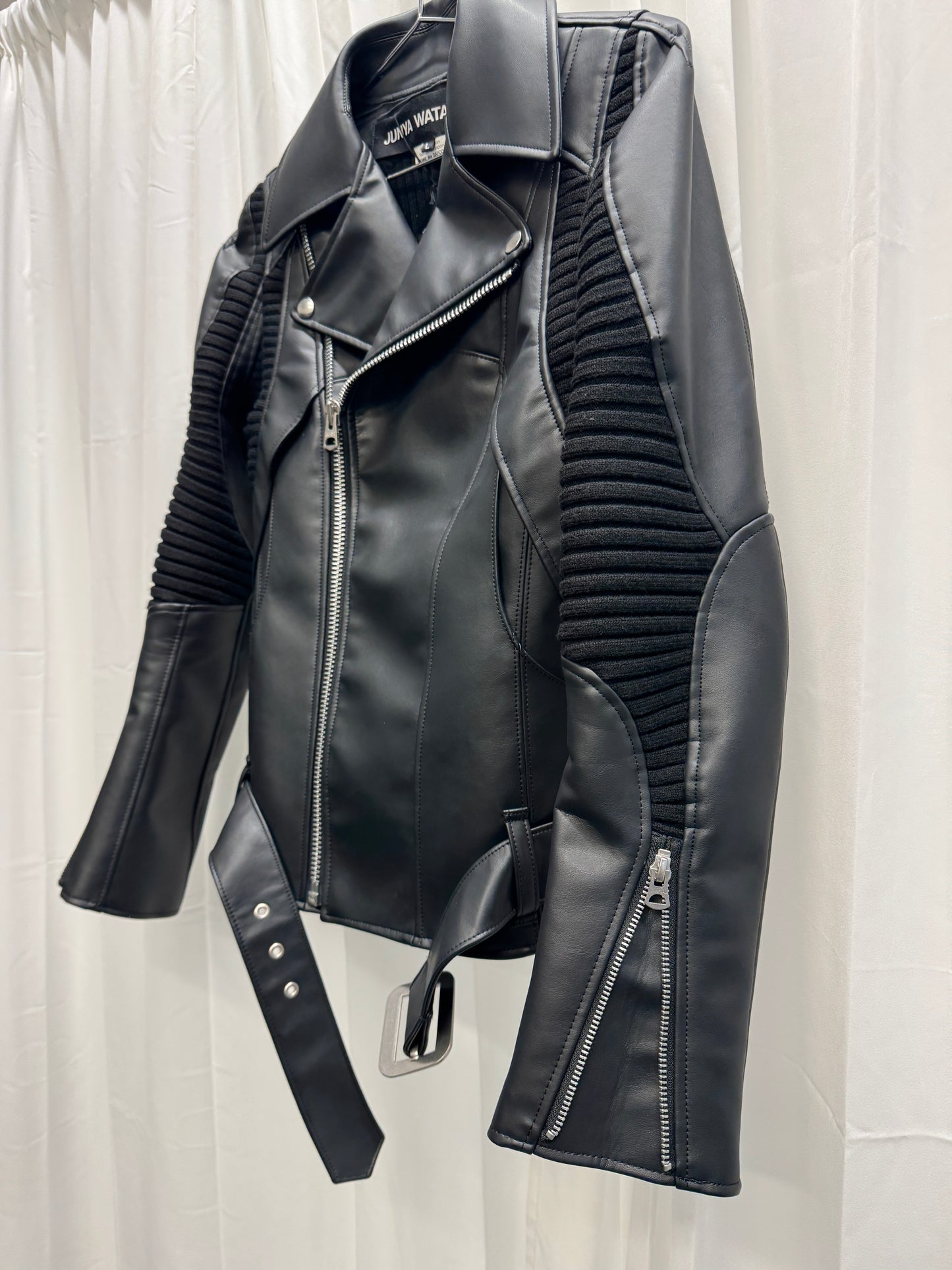 Junya Watanabe AW25 Pleather Rib Insert Moto Jacket