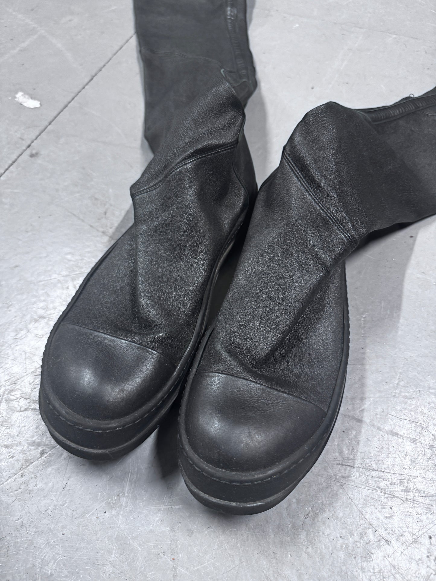 Rick Owens Leather Sock Thigh Ramones