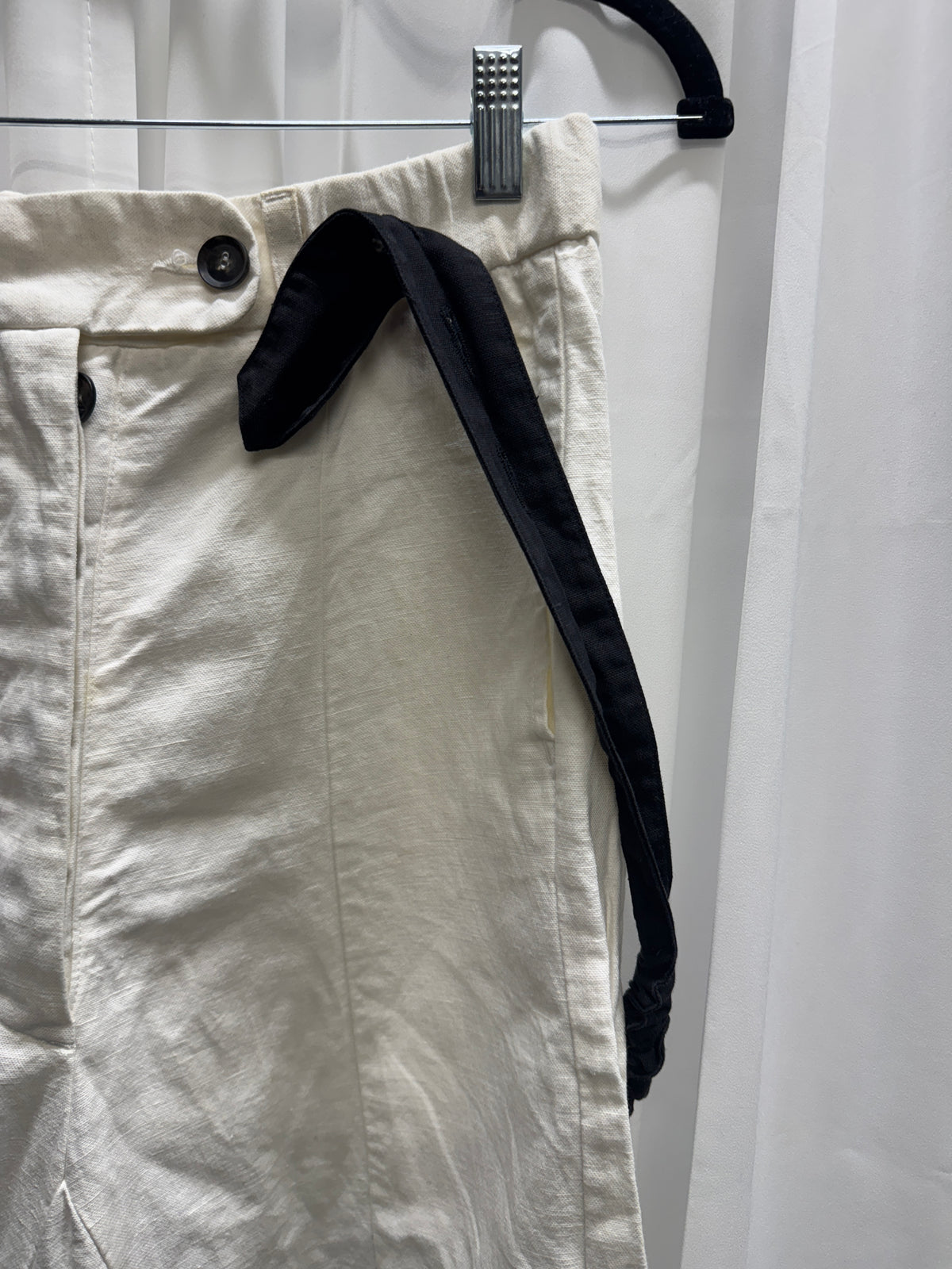 NostraSantissima Linen Contrast Suspender Drop Crotch Trouser
