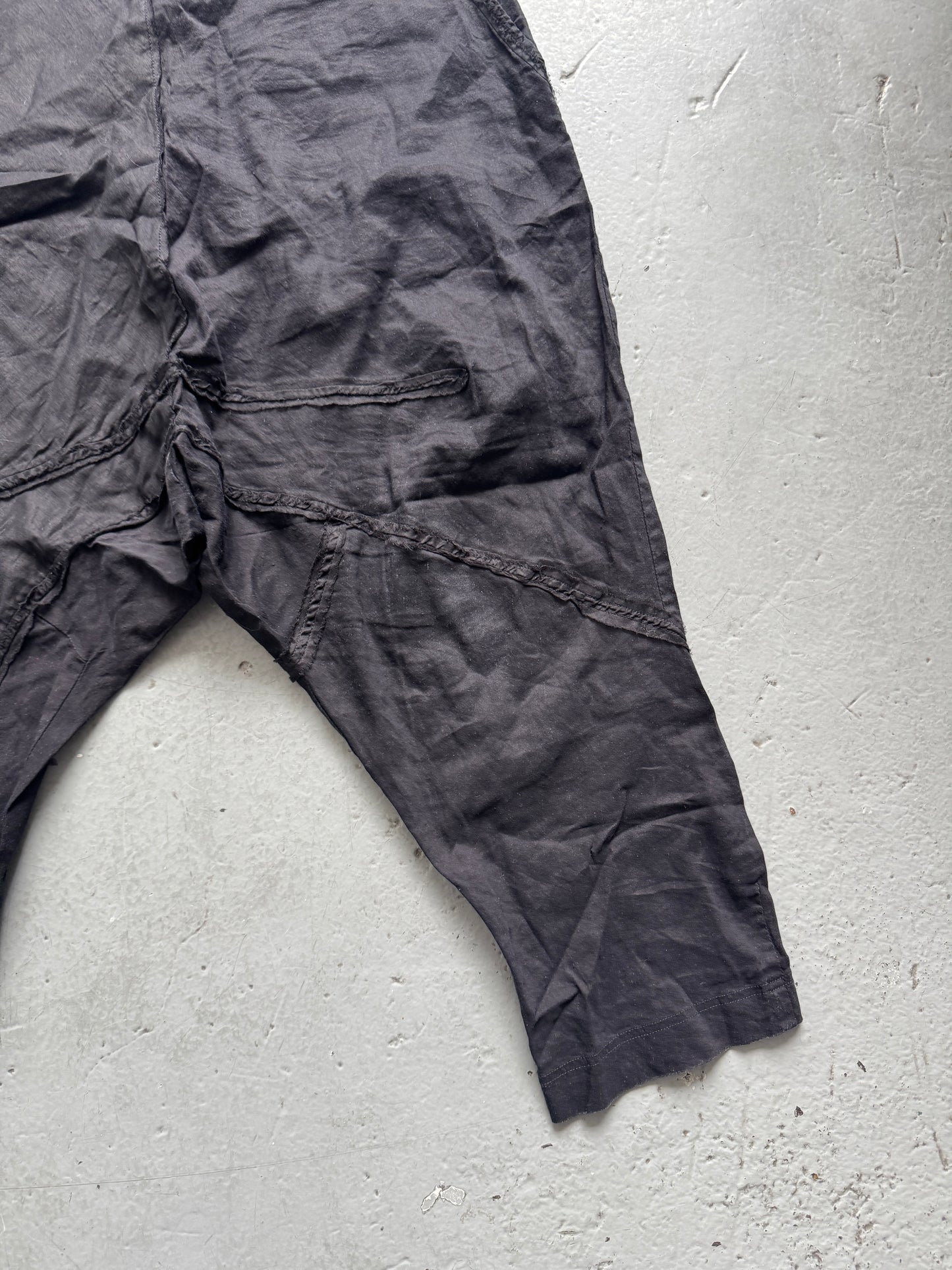 rundholz patchwork drop crotch trouser