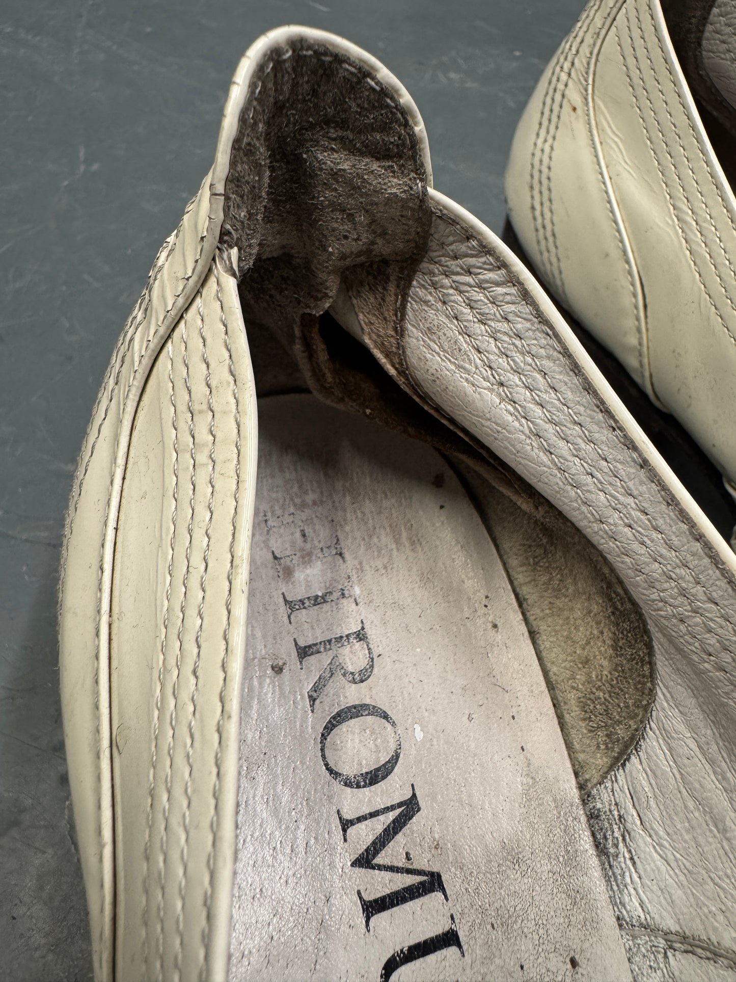Hiromu Takahara Patent White Butter Knife Pointed Shoe