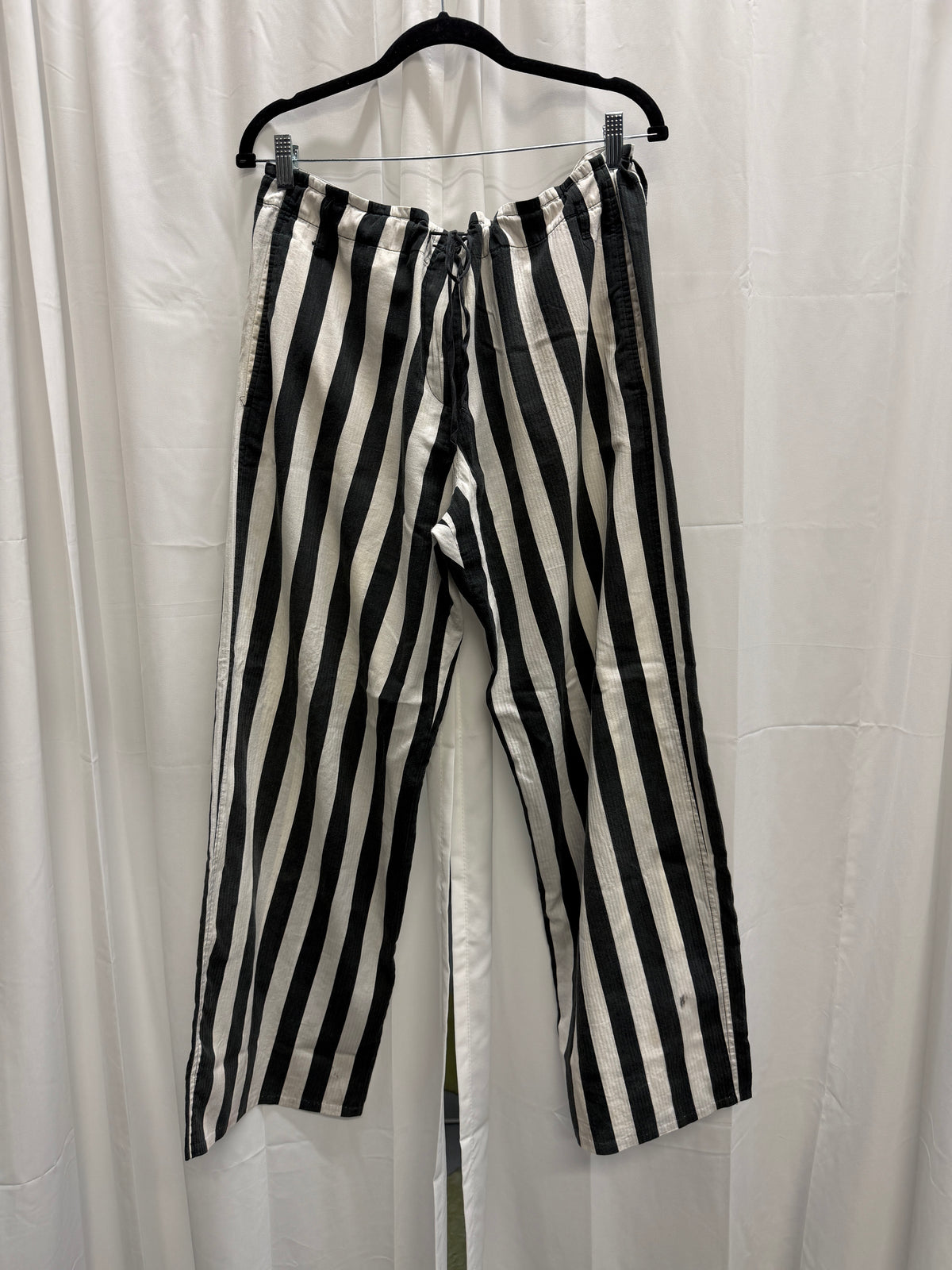 Ann Demeulemeester SS08 Wide Leg Striped Drawstring Trousers