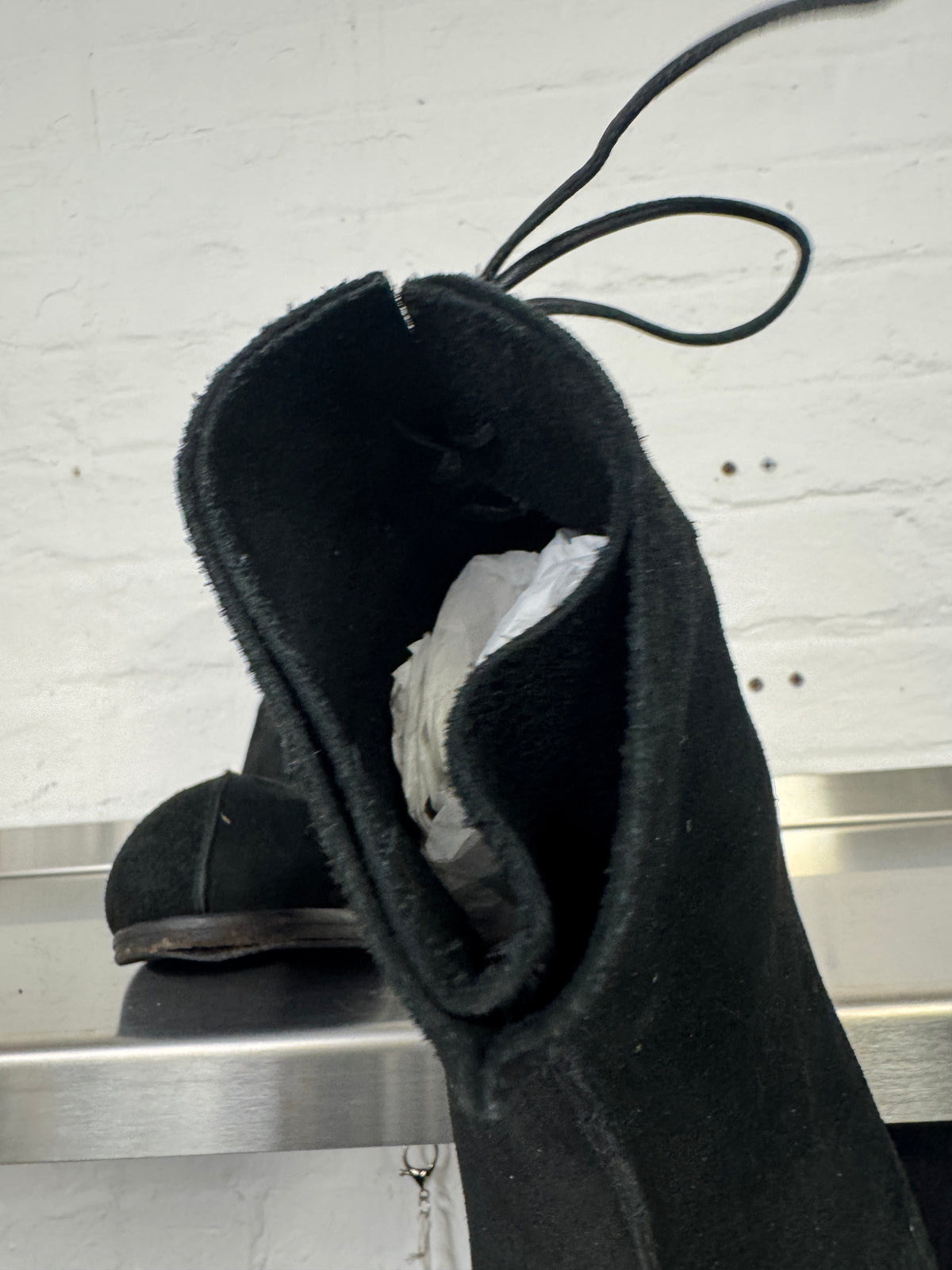 Carpe Diem Suede Backlace Curve Toe Boots