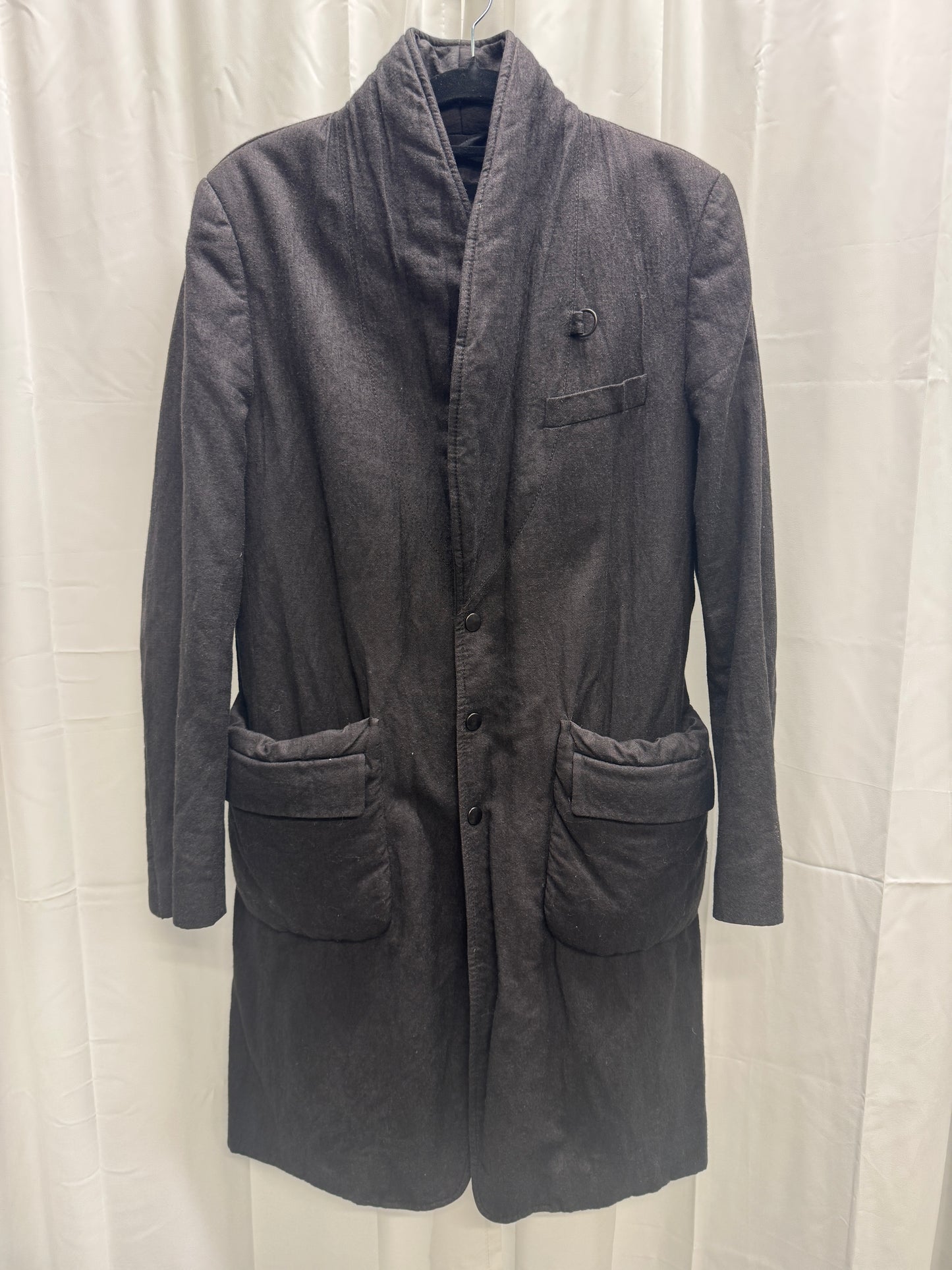 Ann Demeulemeester AW06 Circle Lapel Wool Ramie Padded Coat