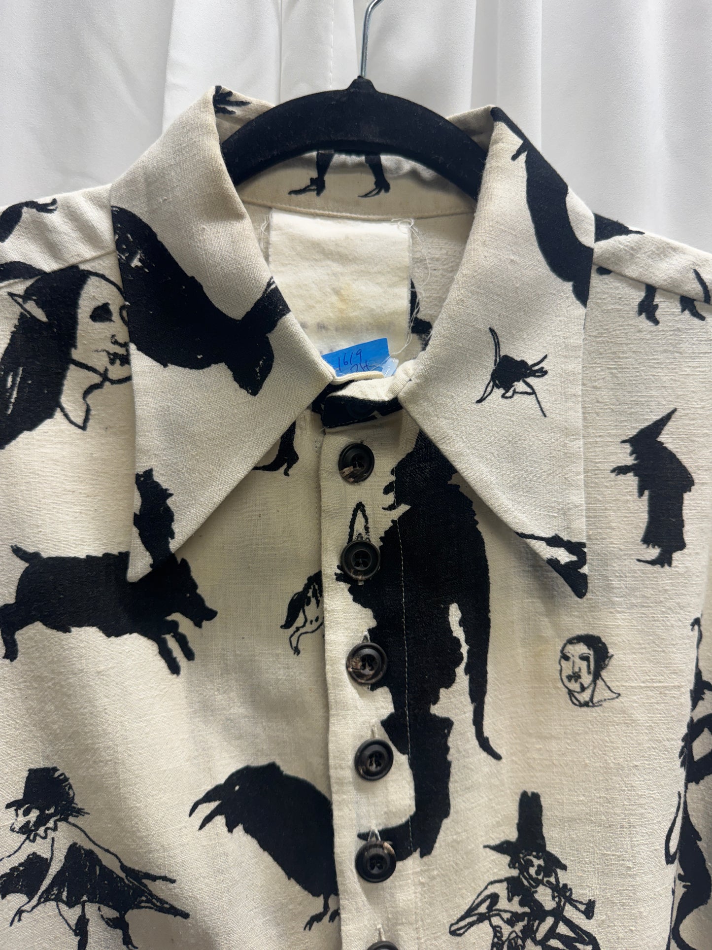John Alexander Skelton CXI Occult Block Print Dagger Shirt