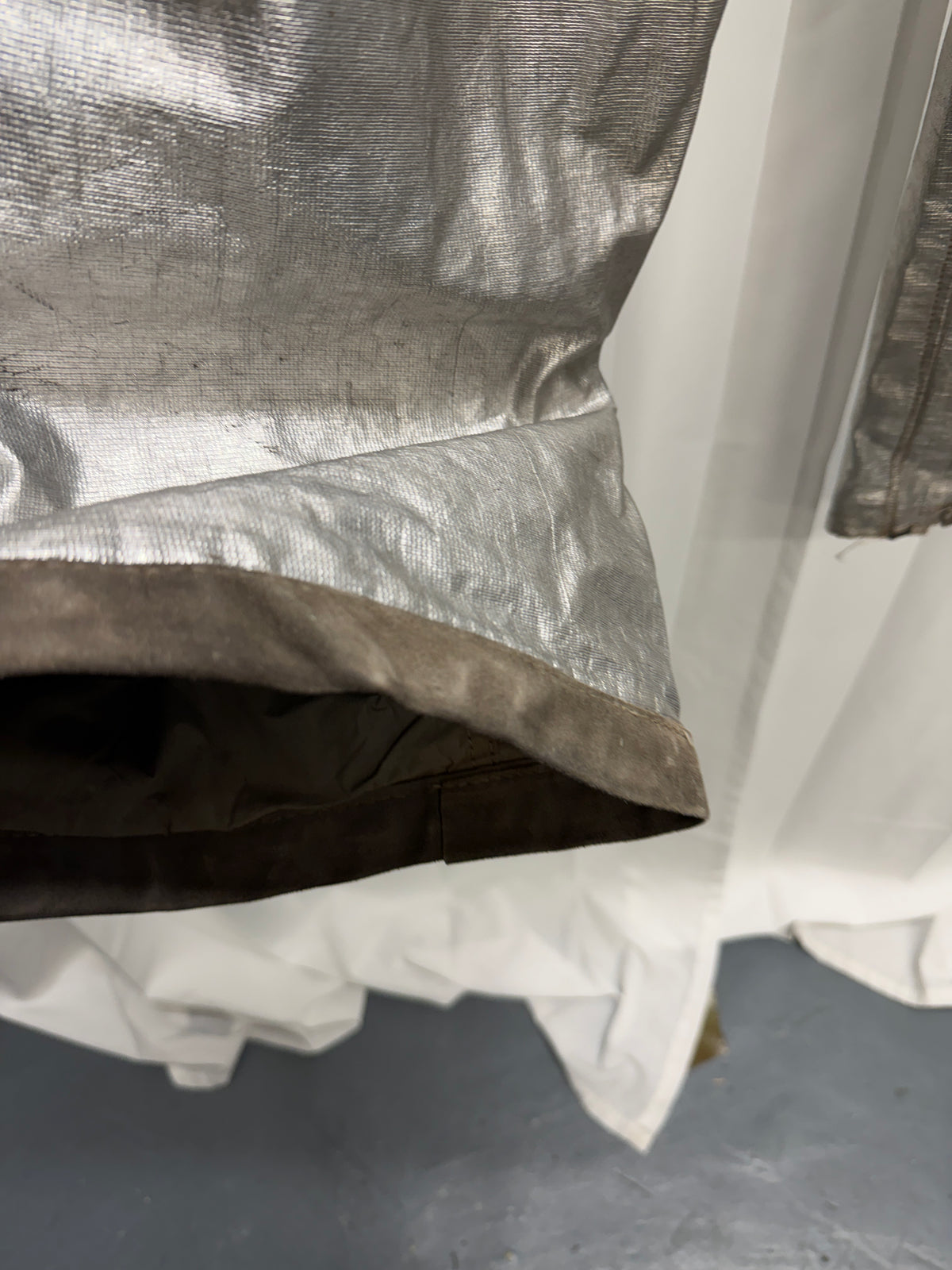 1960s US Military Fire Service Metallic Silver Trousers (L)