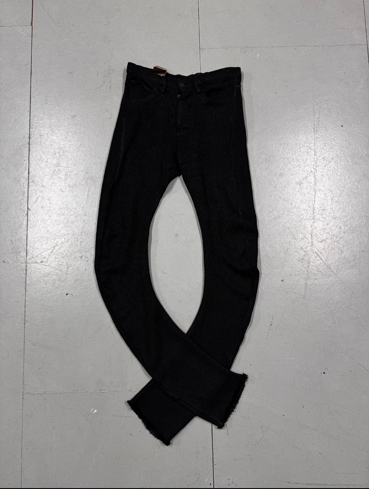 Zam Barrett Heavy Woven Spiral Banana Overlock Trousers