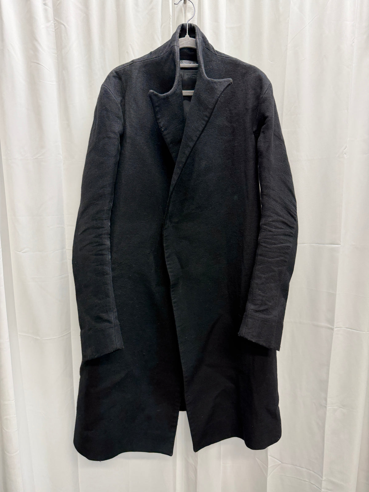 Obscur AW12 ‘Bound’ Heavy Wool Devil Lapel Overlap Coat