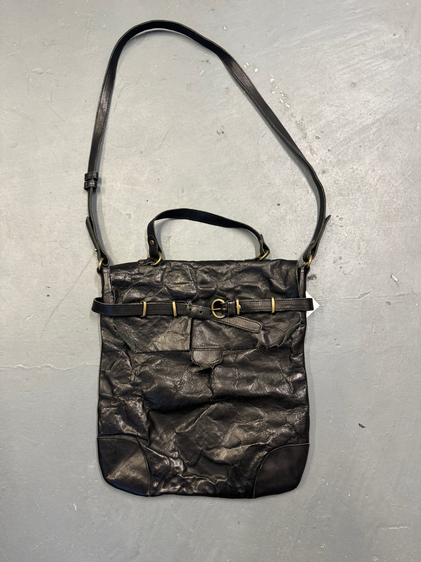 share spirit leather flap bag
