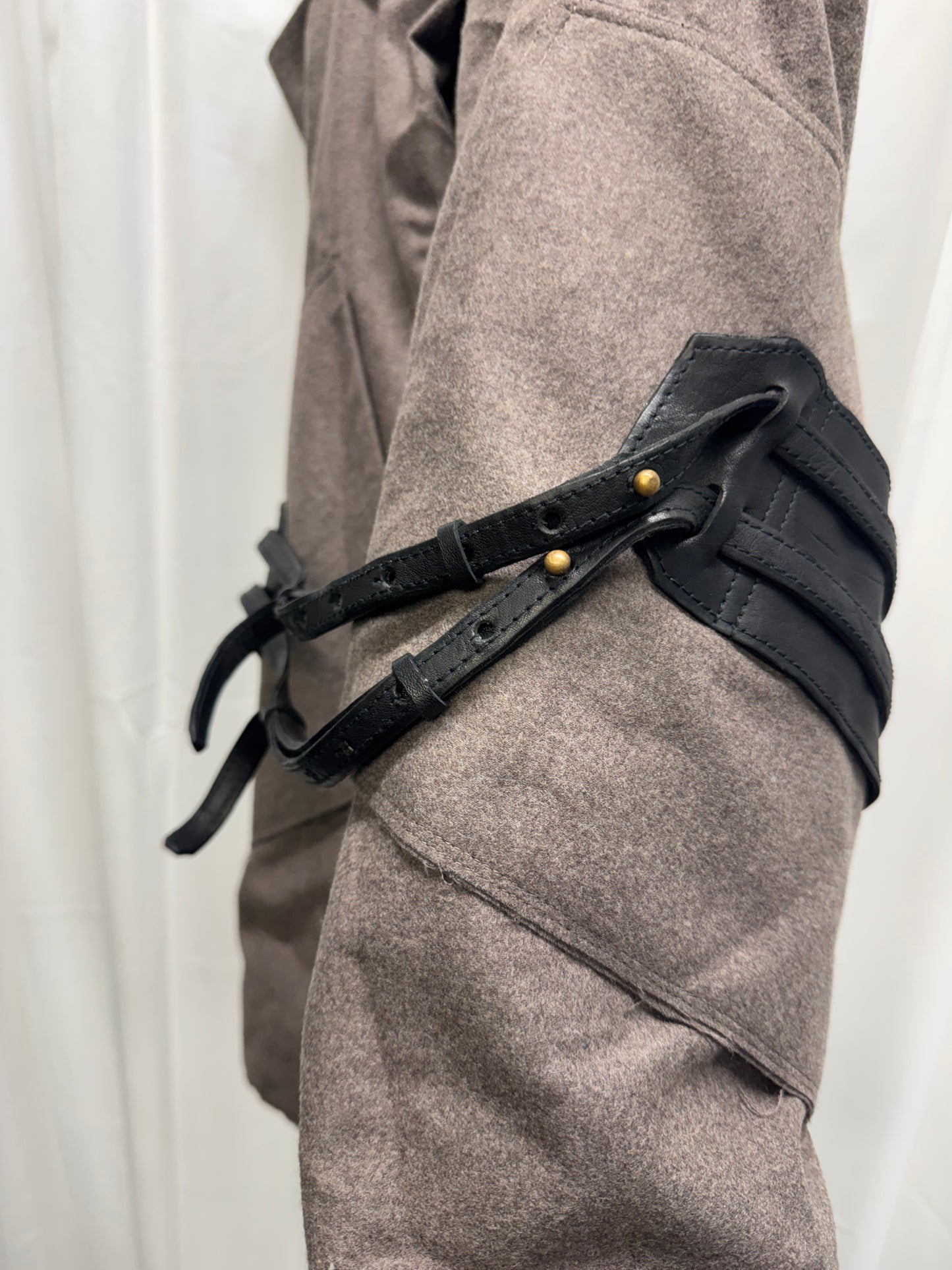 Luca Stucci 3D Wool / Leather Drape Cargo Skirt