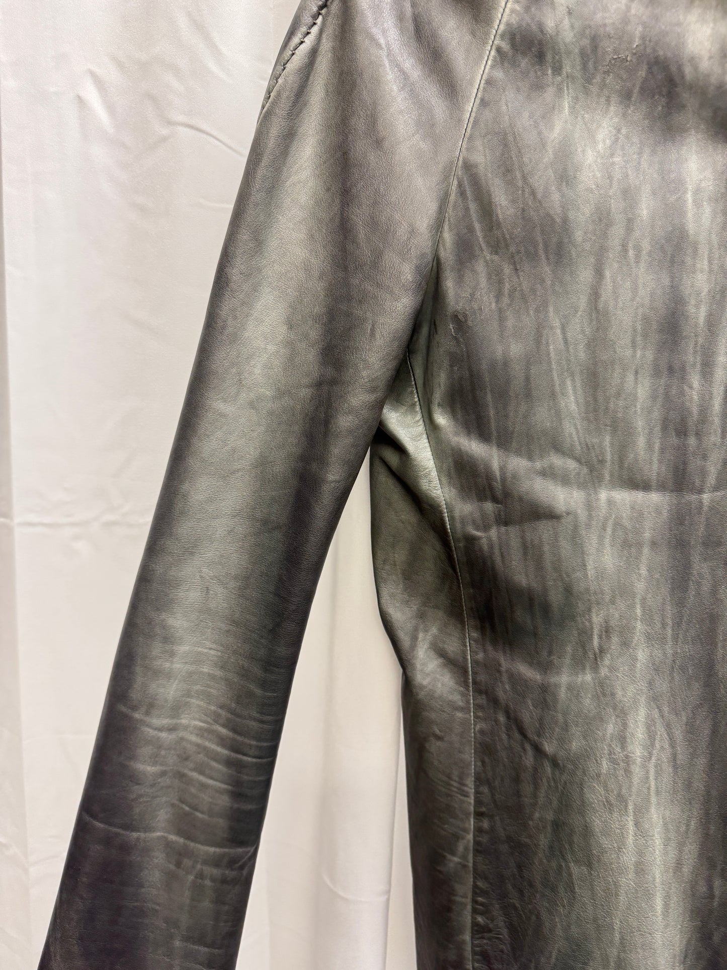 m.a+ anatomical textured calfskin shirt jacket