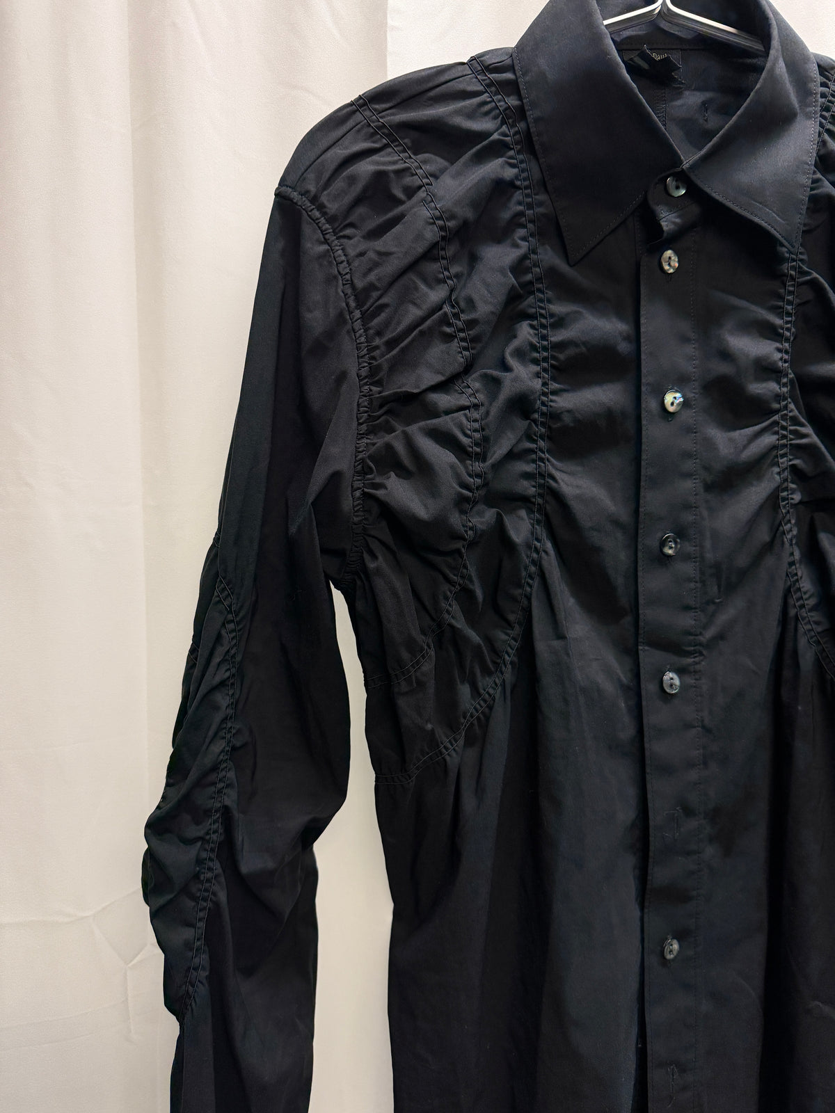 Jean Paul Gaultier Homme Late 90s Stretch Ruched Shirt (48)