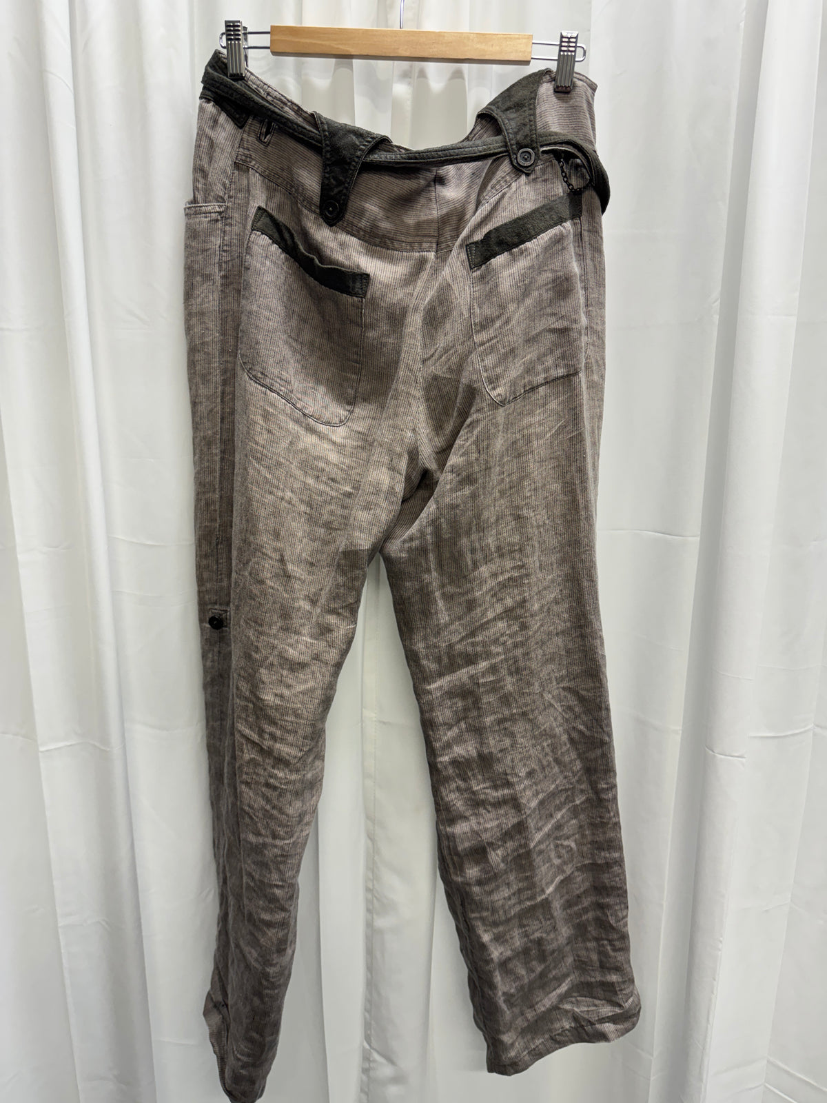 14th Addiction Linen & Leather Fisherman Trousers