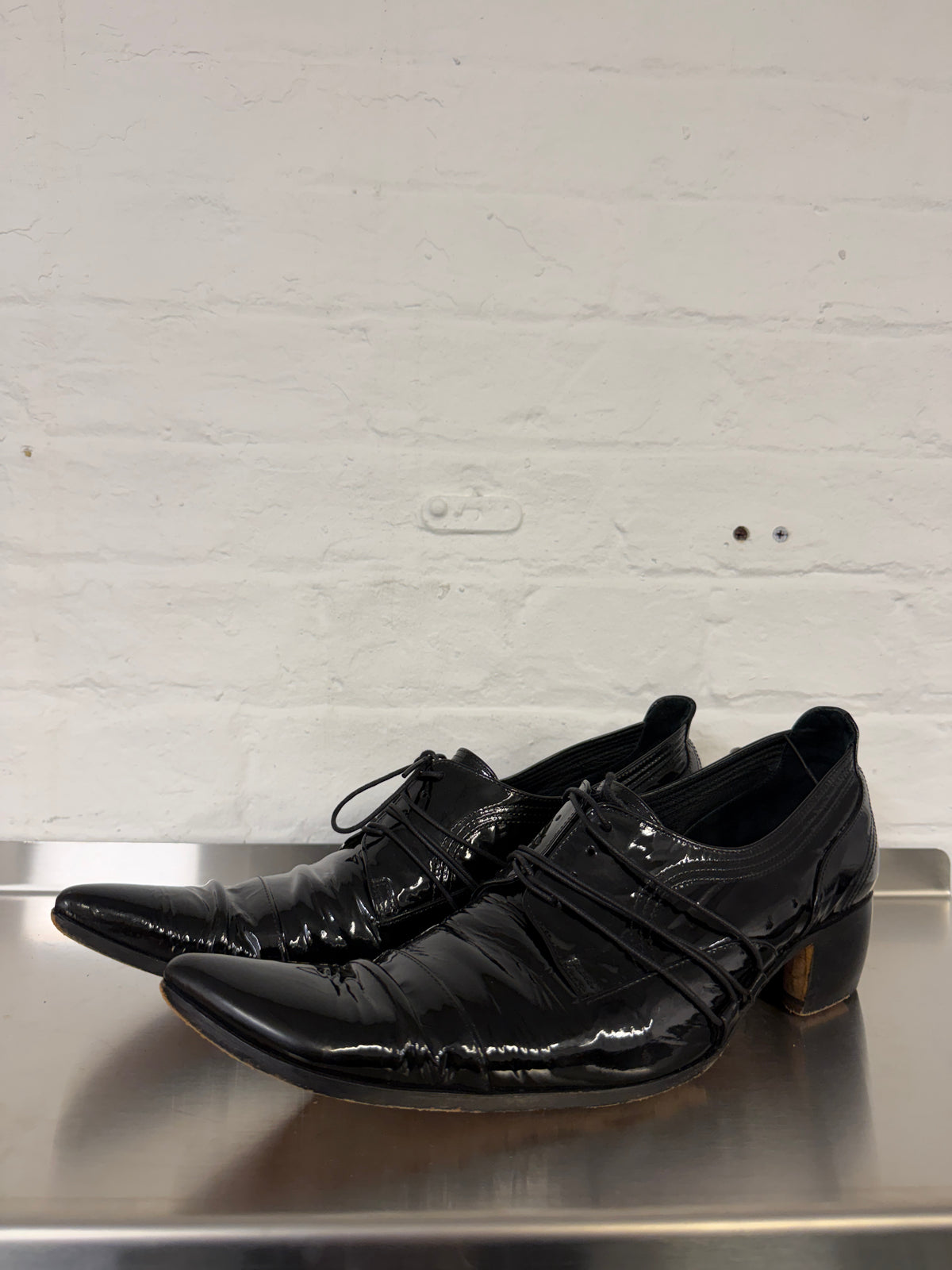 Hiromu Takahara Patent Leather Butter Knife Shoes