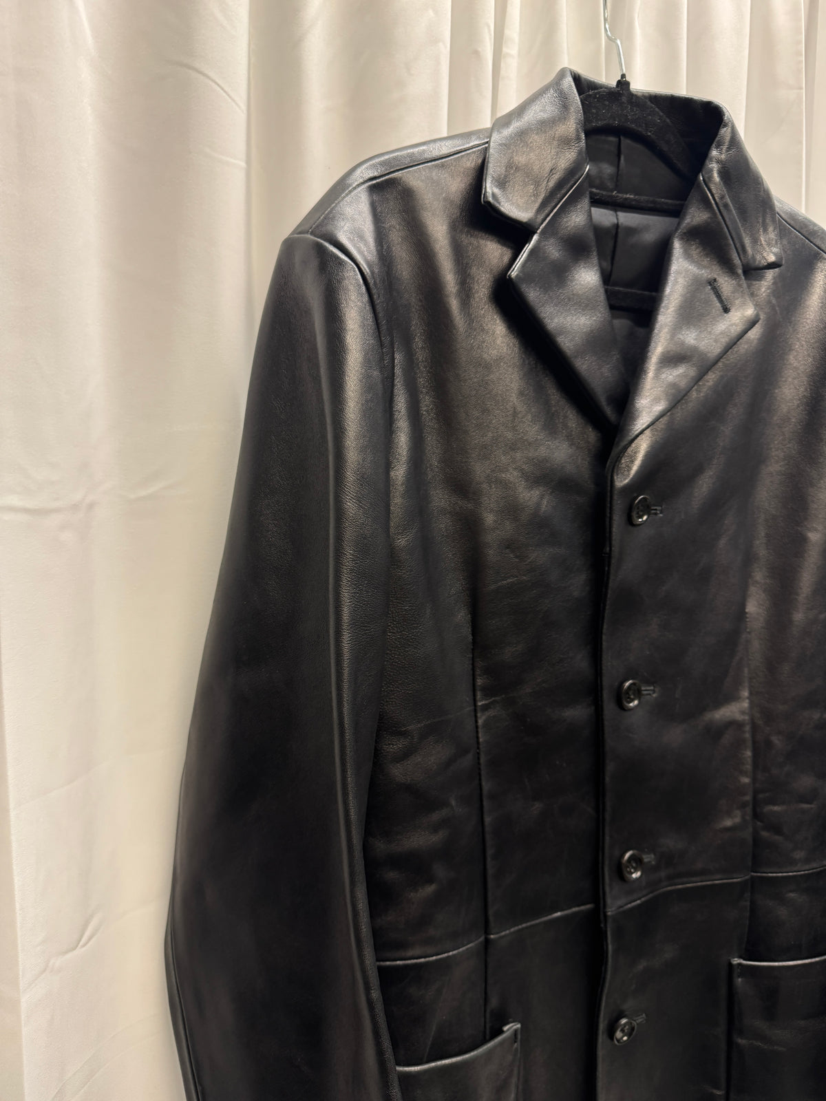 Masaki Matsushima Homme c.1999 Structured Leather Blazer Jacket