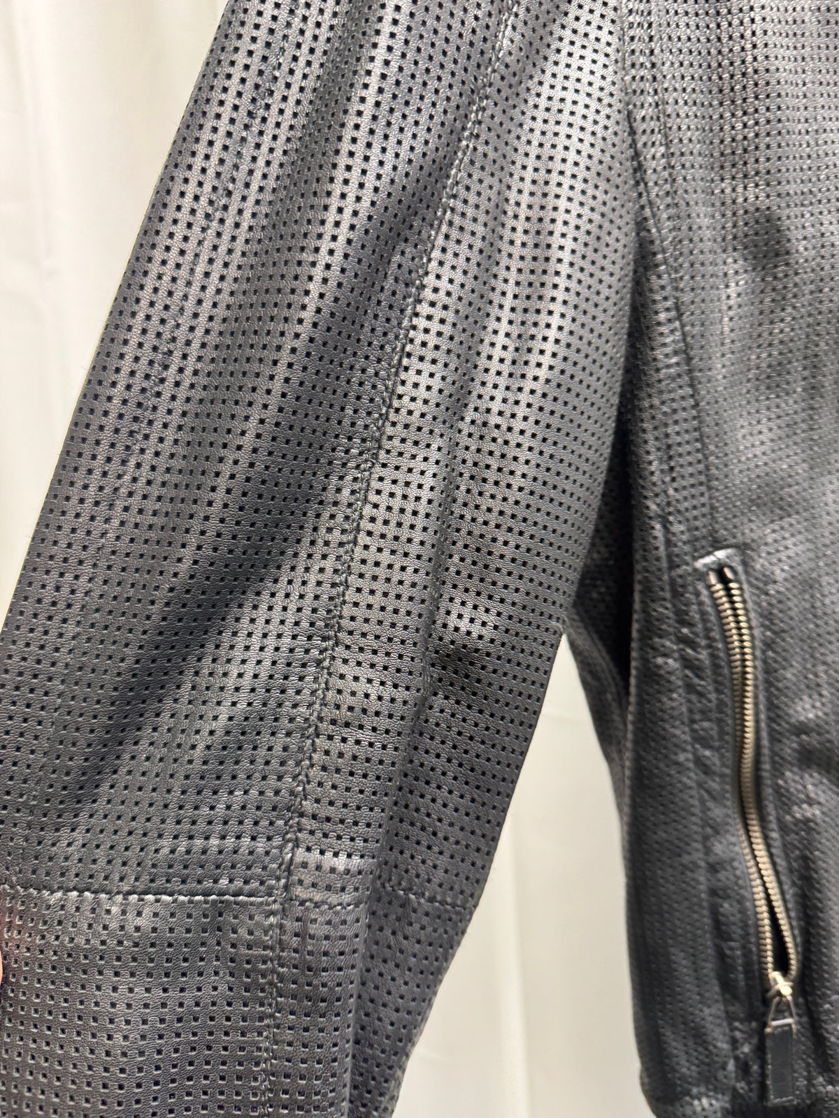Emporio Armani SS09 Laser Perforated Lambskin Bomber Jacket