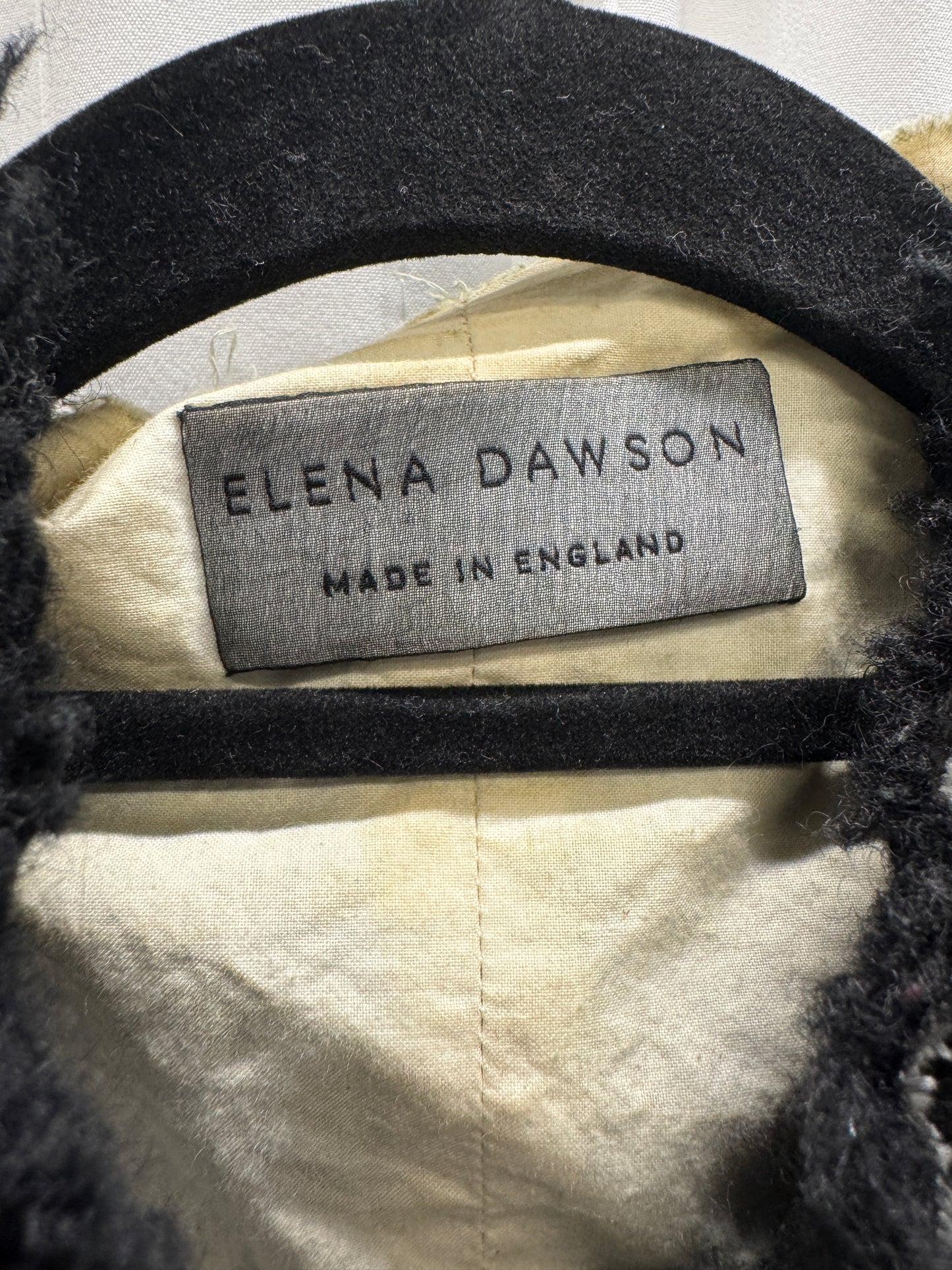 Elena Dawson Raw Wool Scarf Attachment Tailored Blazer