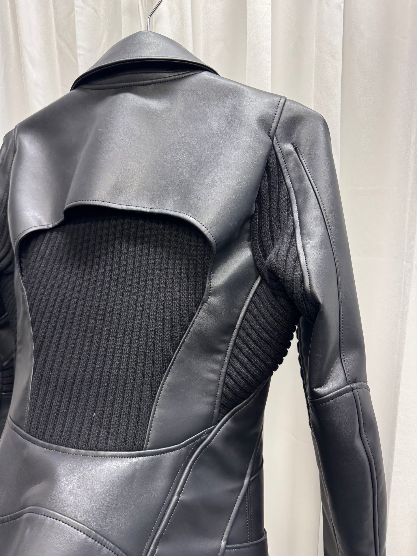 Junya Watanabe AW25 Pleather Rib Insert Moto Jacket