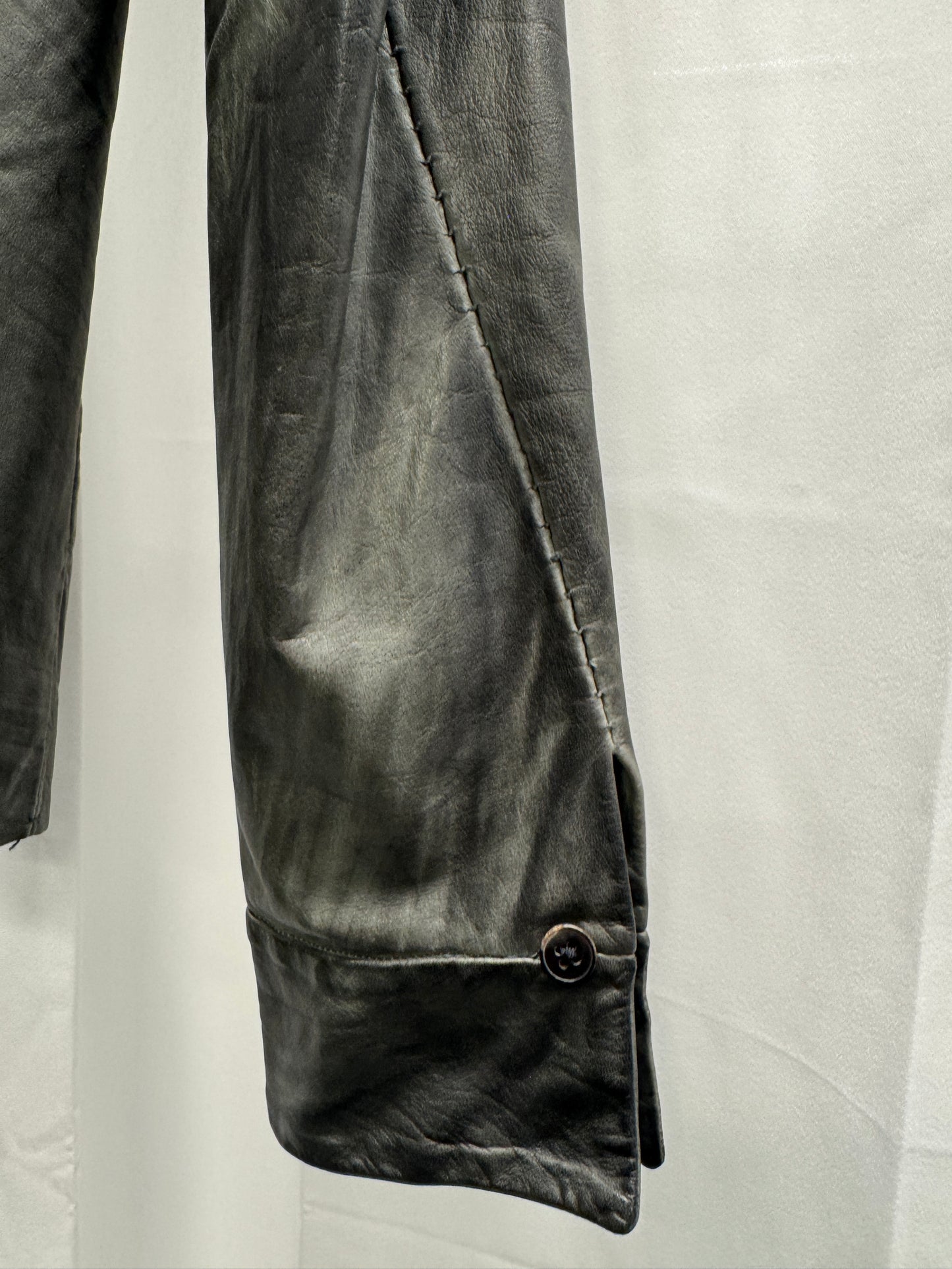 m.a+ anatomical textured calfskin shirt jacket