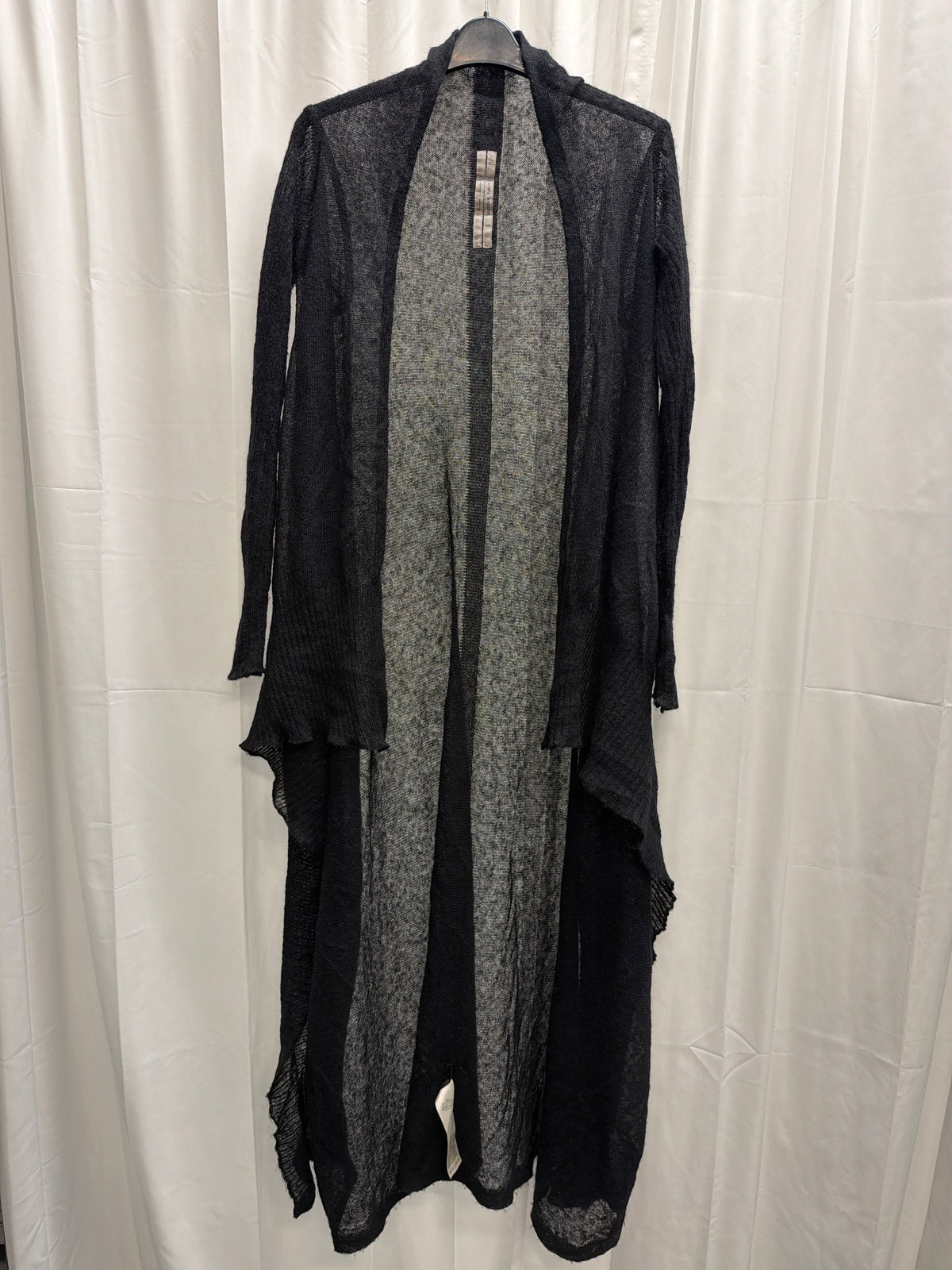 Rick Owens AW17 Glitter Alpaca Wool Loose-Weave Knit Longline Cardigan
(S)