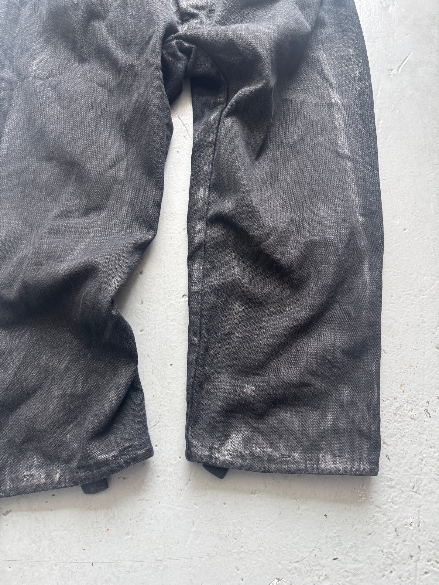 boris bidjan saberi p2.1 coated denim wide trouser