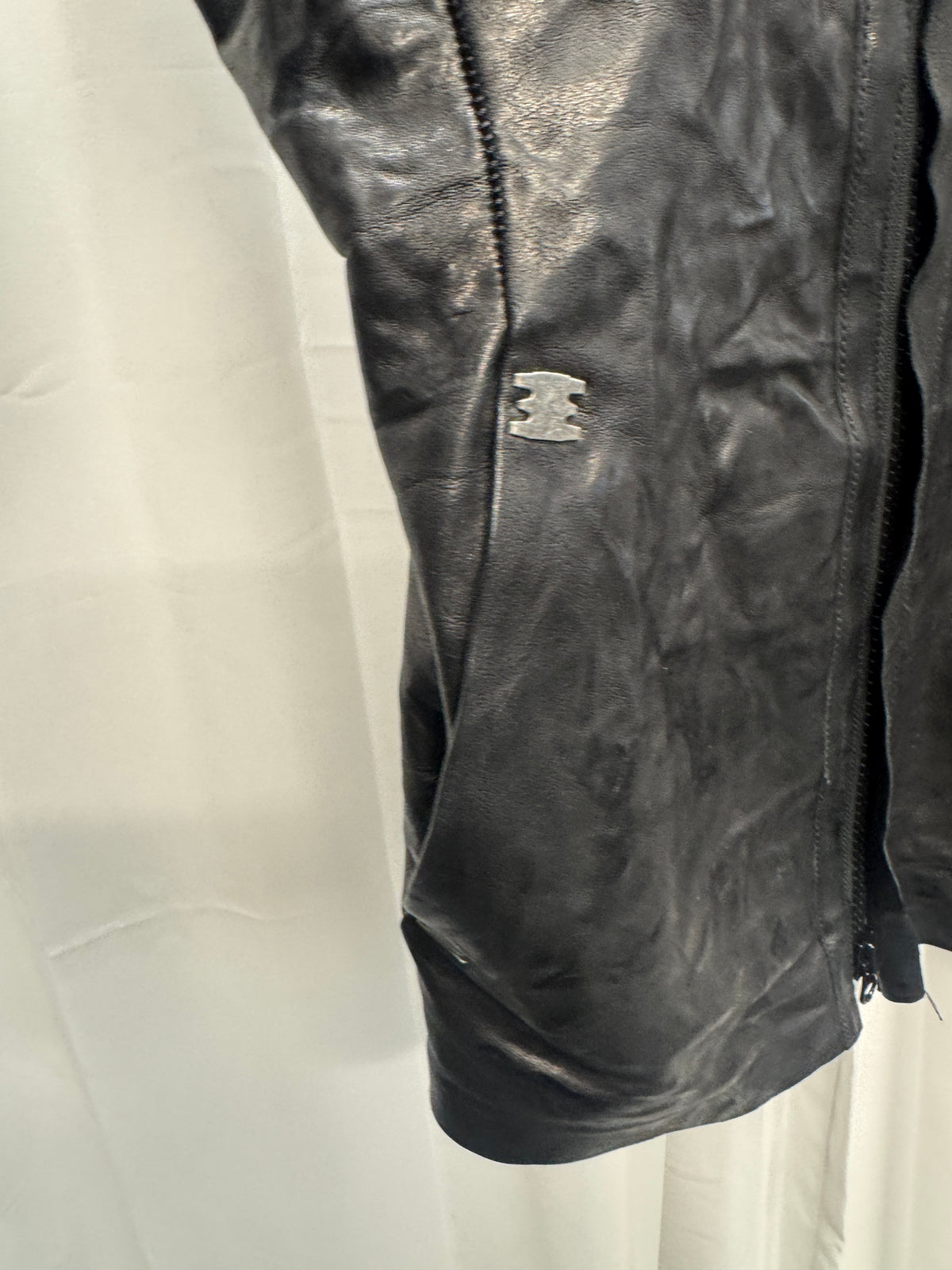 Isaac Sellam Experience Spine + Elbow Thumbholed High Neck Leather Jacket