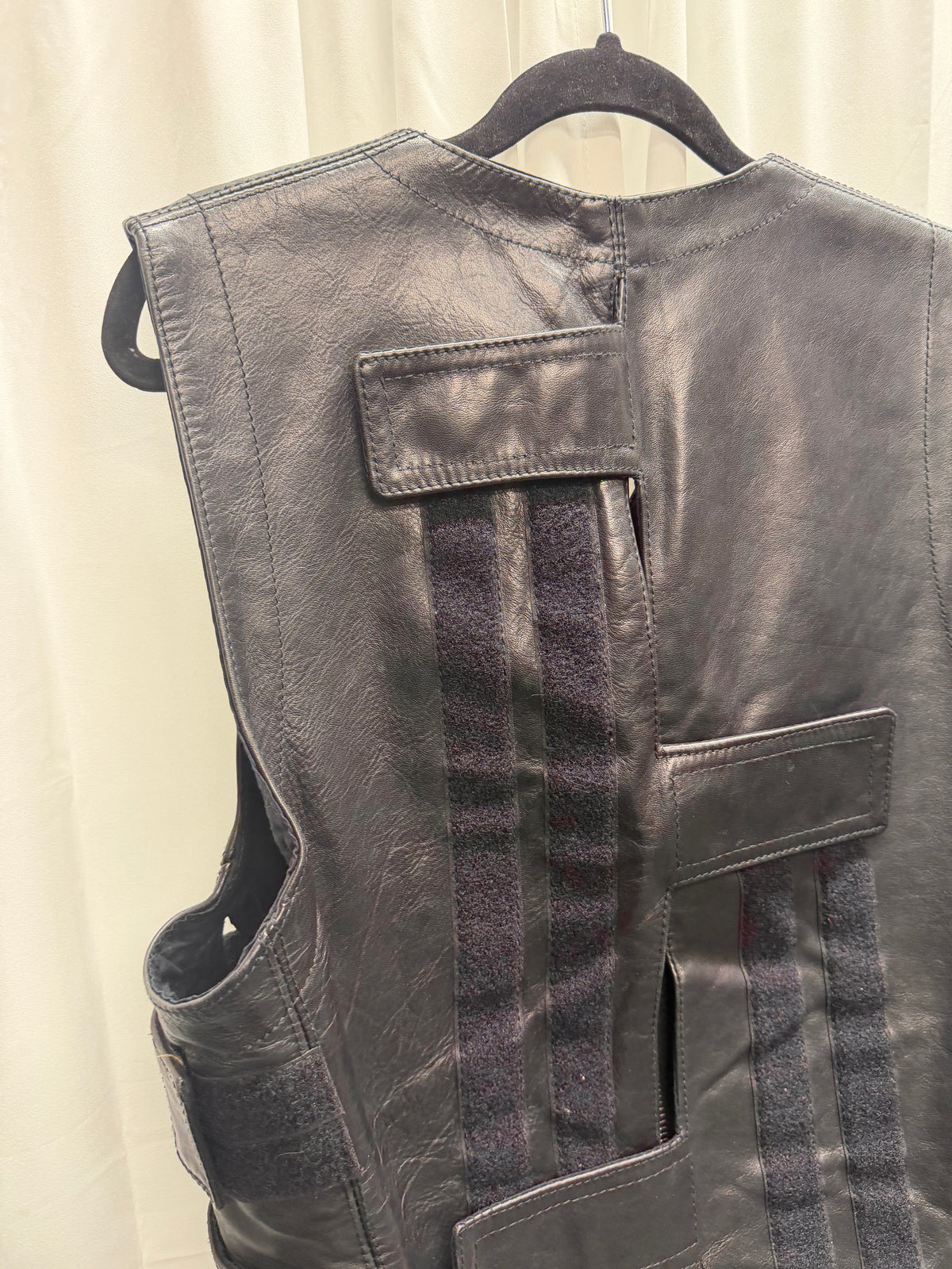Dirk Bikkembergs AW96 Velcro Strap Bullet Moto Leather Vest (L)