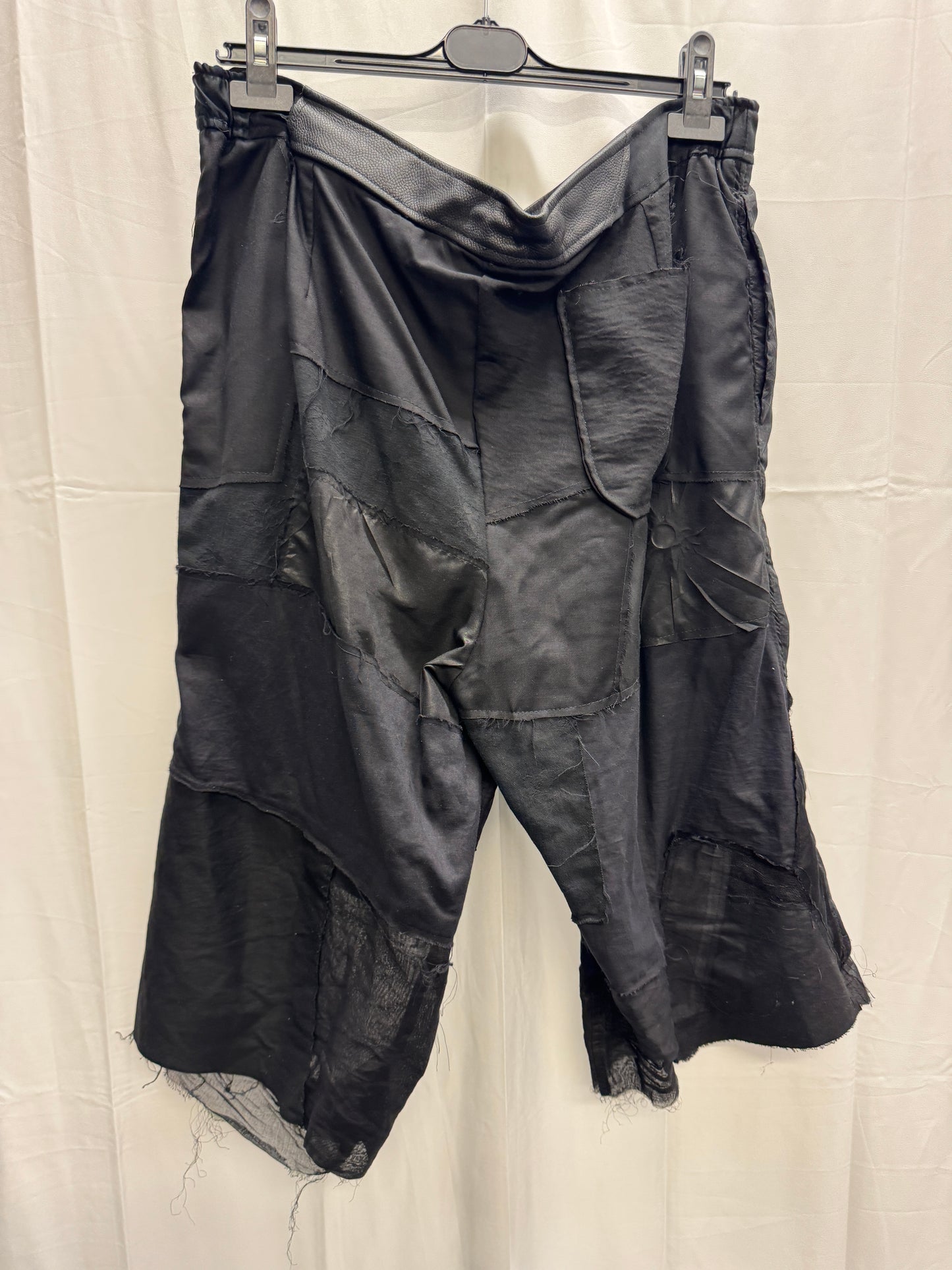 Olubiyi Thomas Patchwork Leayher and Organza Shorts
