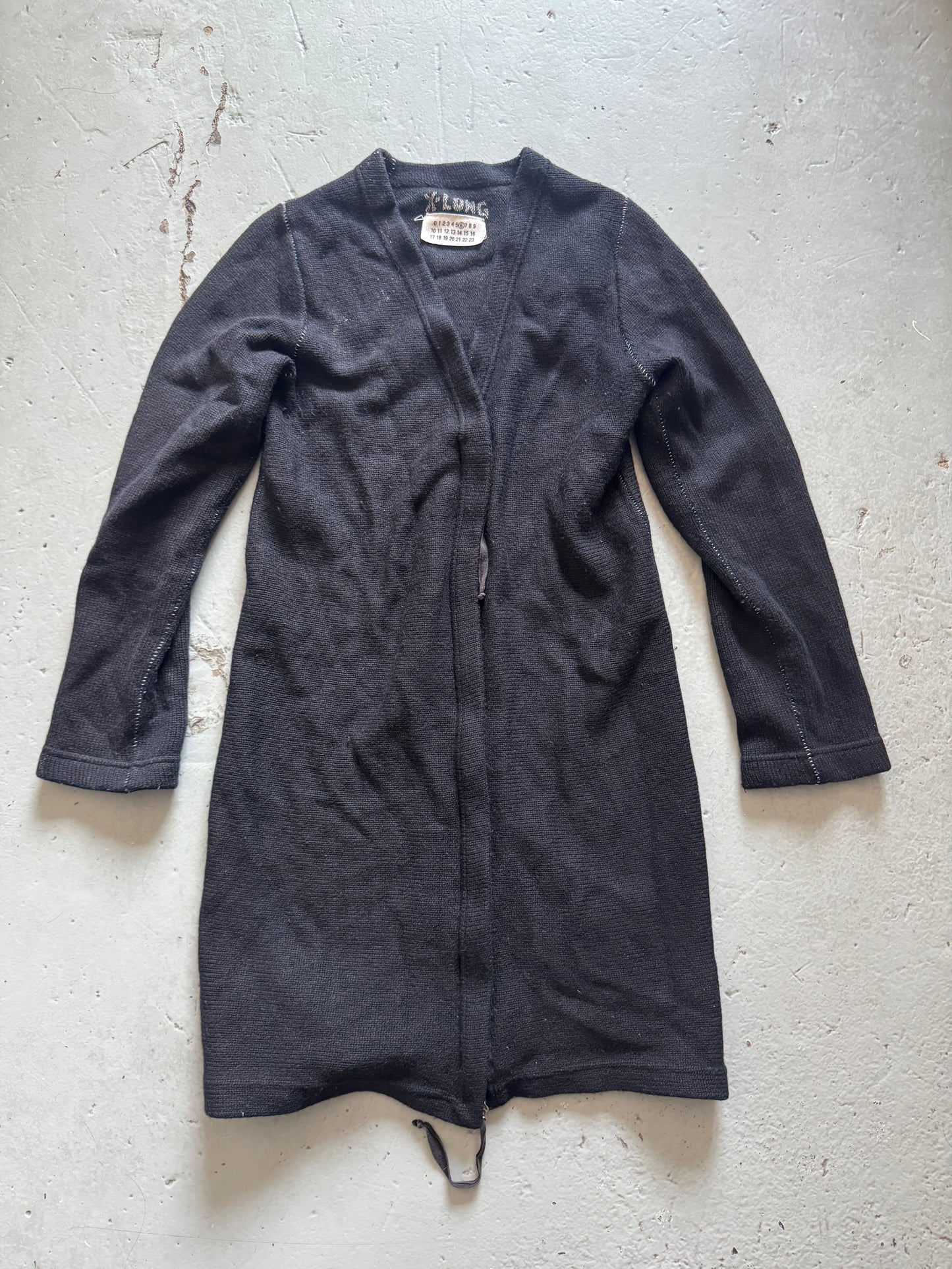martin margiela late 90s X-LONG hand chain stitch cardigan