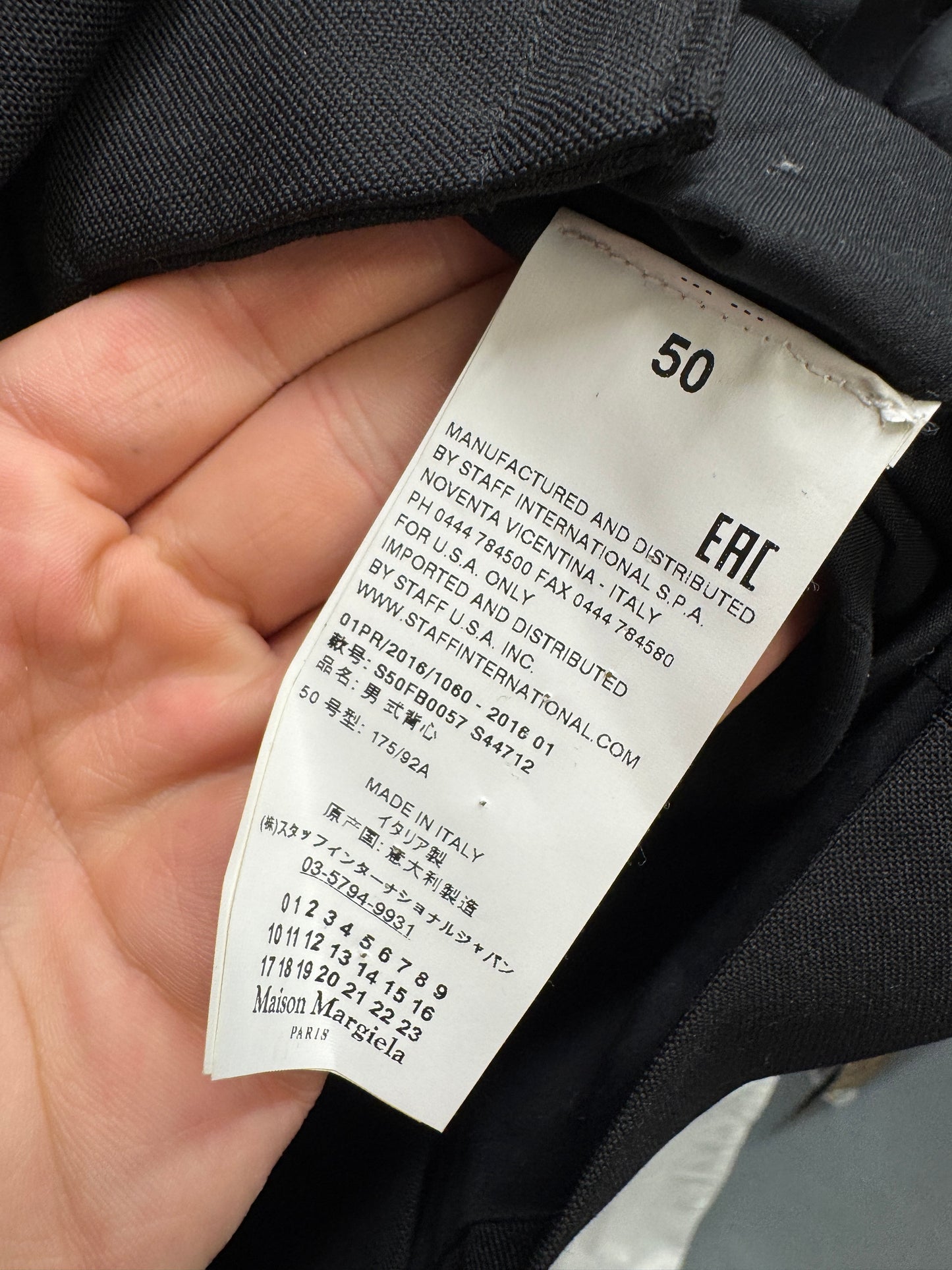 Maison Margiela SS16 Line 10 Extended-Shoulder Tailored Vest