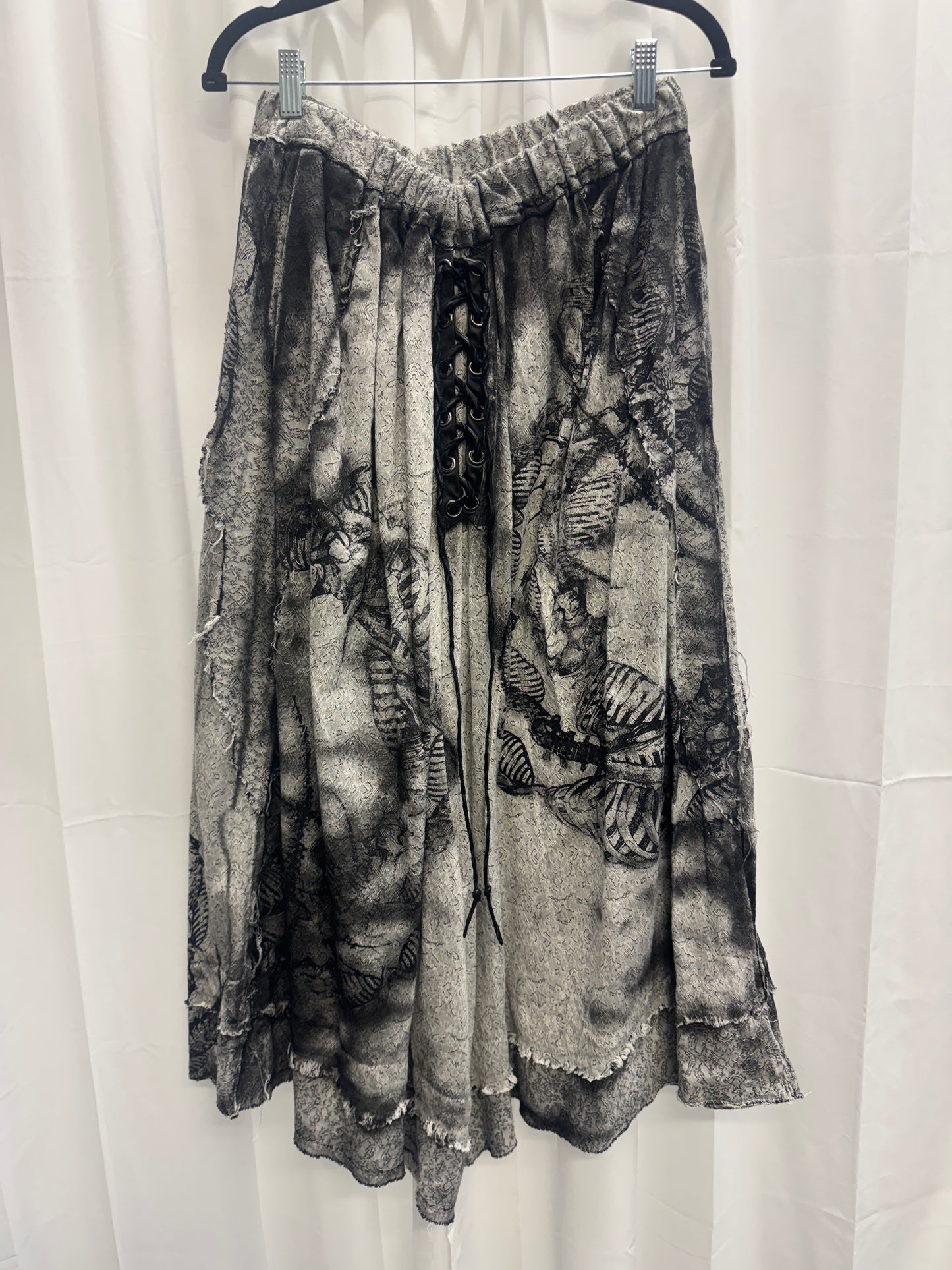 TT Shohei Takamiya Leather + Cotton skeleton layered trousers
