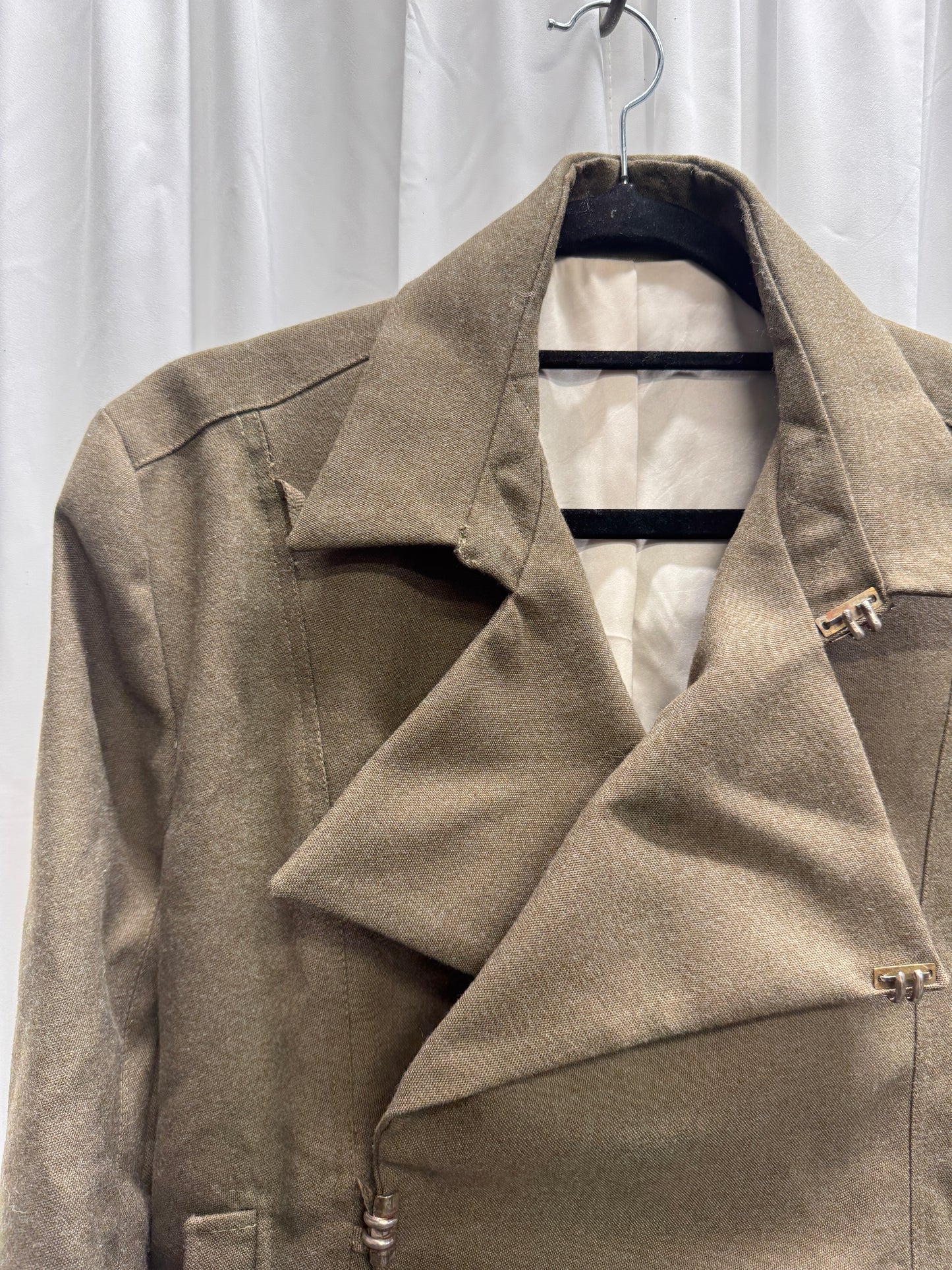 Luca Stucci Cross Metal Clasp Military Wool Jacket