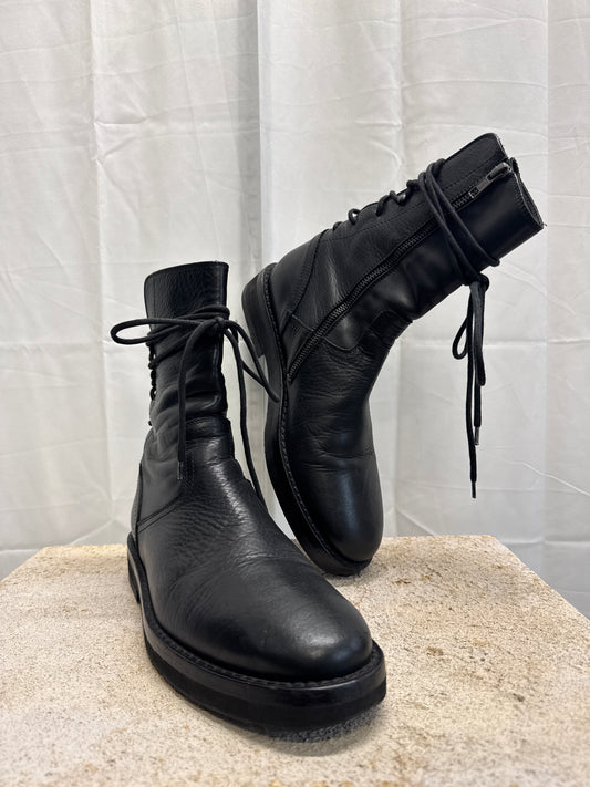 ann demeulemeester backlace soft leather boots