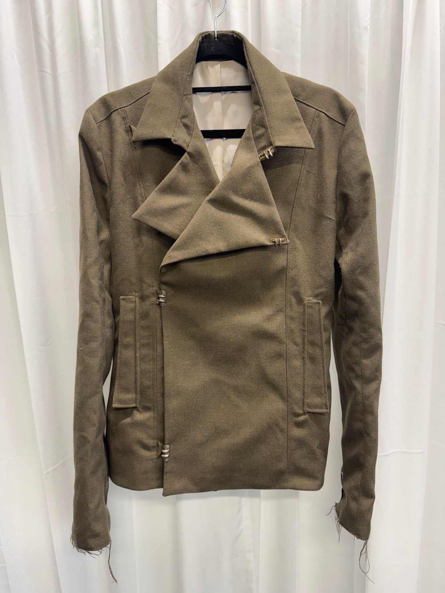 Luca Stucci Cross Metal Clasp Military Wool Jacket