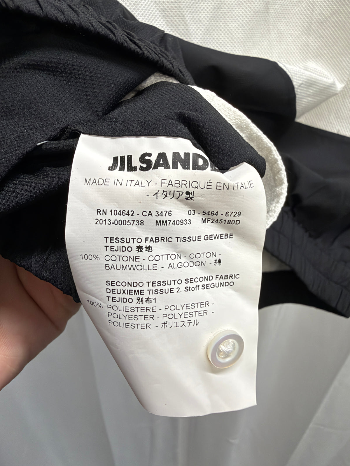 Jil Sander SS13–SS14 Cotton Mesh Shirt Jacket with Black Contrast Panels (S)