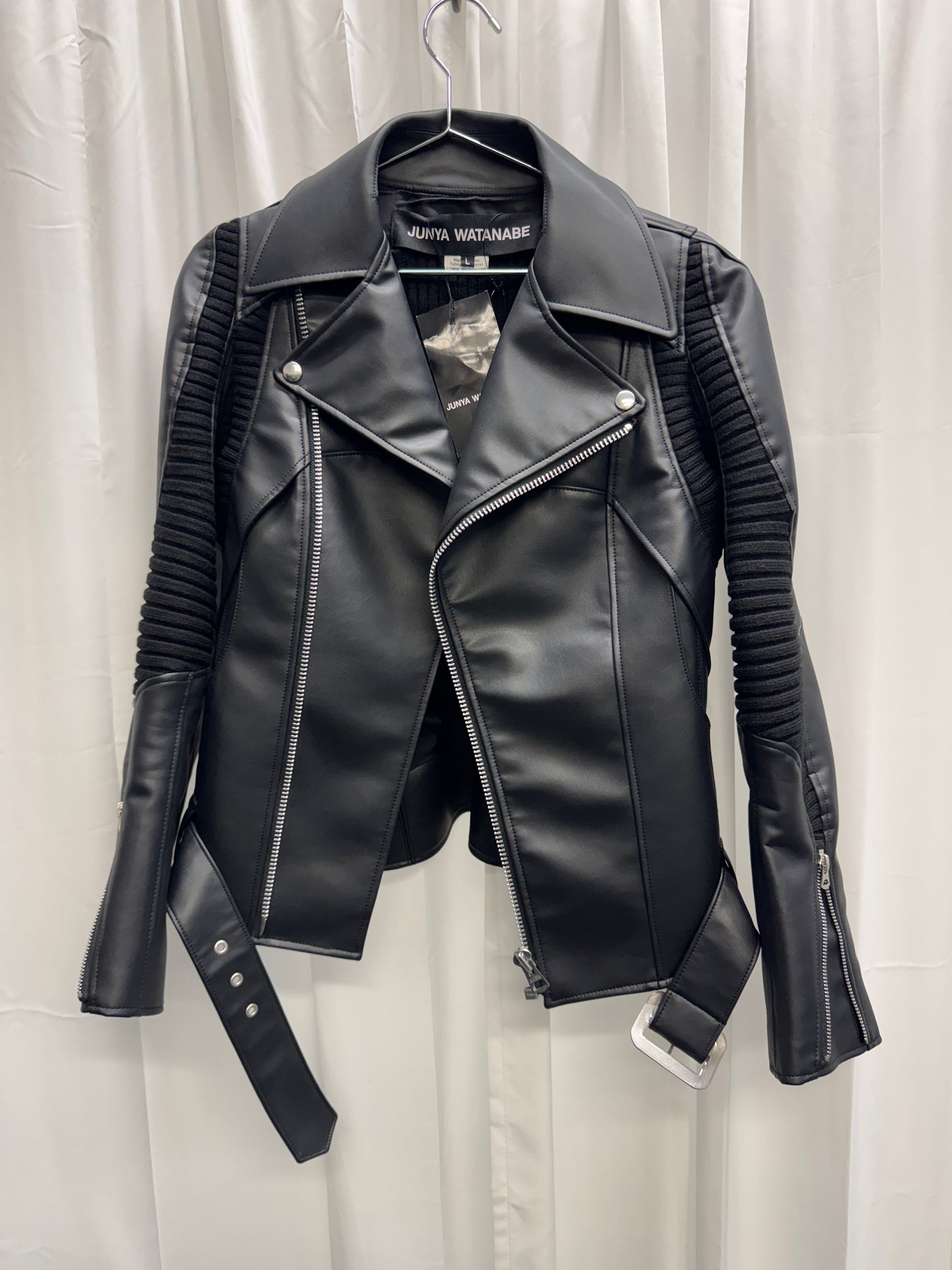 Junya Watanabe AW25 Pleather Rib Insert Moto Jacket