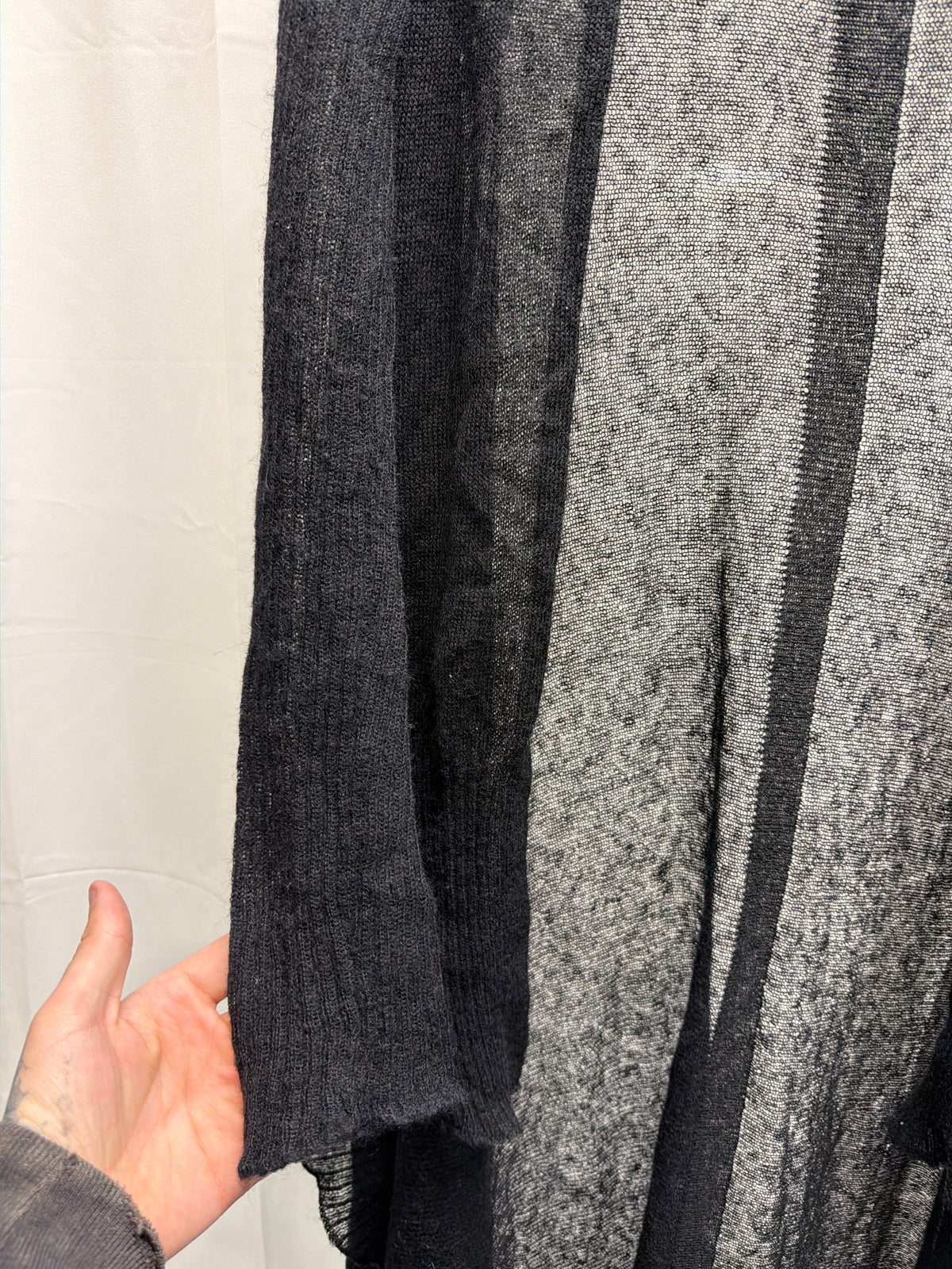 Rick Owens AW17 Glitter Alpaca Wool Loose-Weave Knit Longline Cardigan
(S)