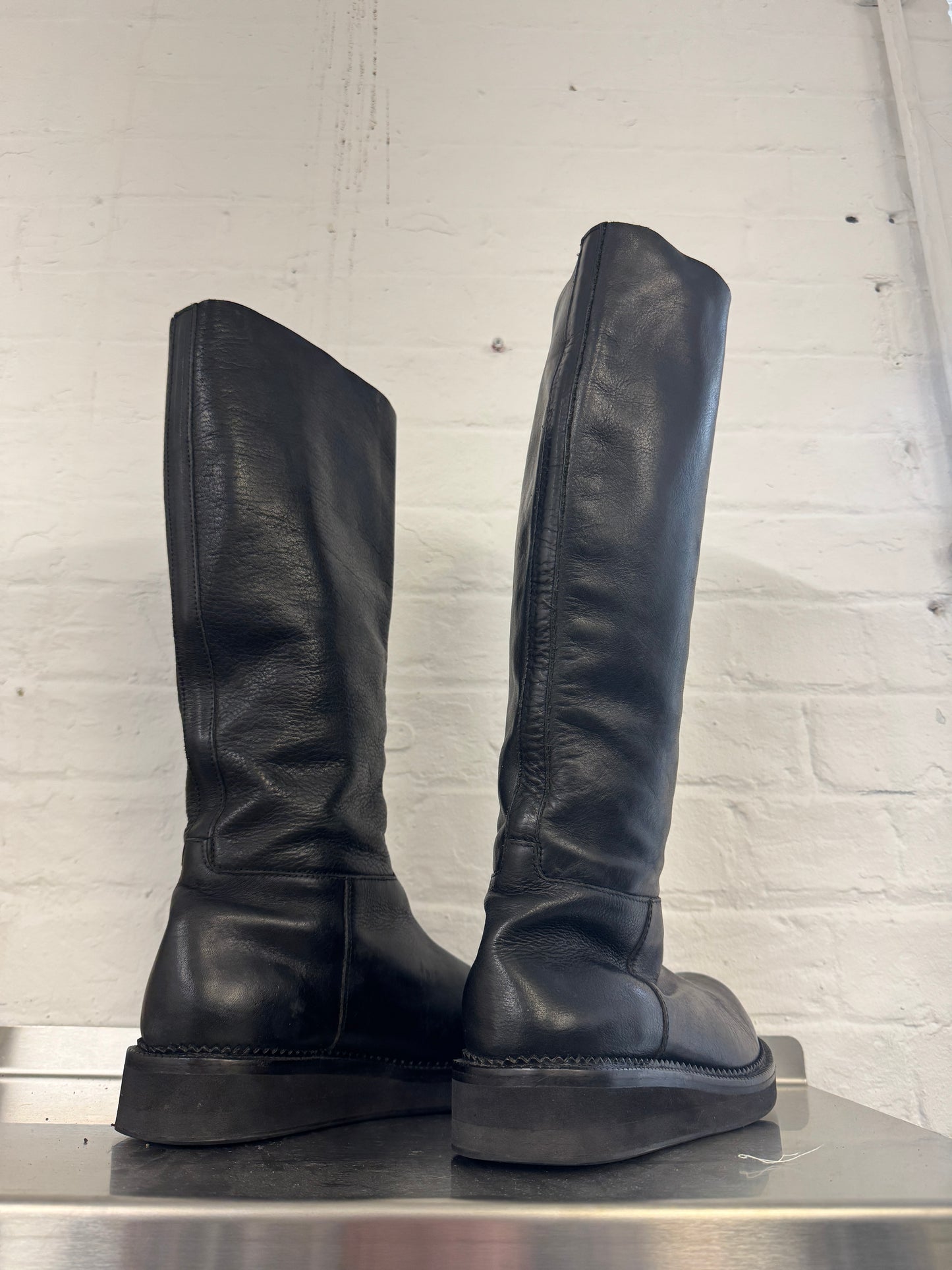 Damir Doma AW11 Double Layer Leather Womens Equestrian Slouch Boots